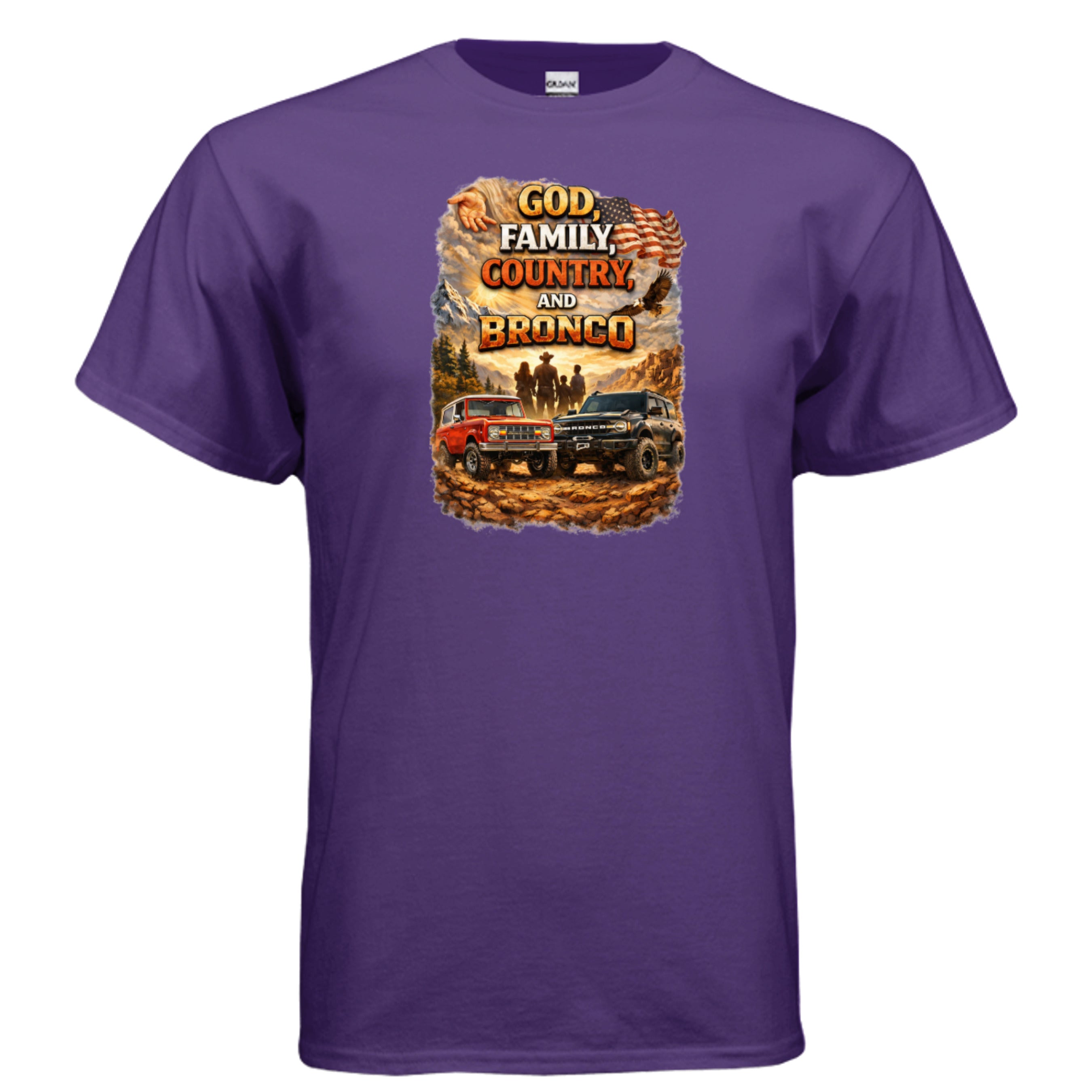 God, Family, Country & Ford Bronco Tee – Bronco Heritage & Adventure Lifestyle Shirt T-Shirt