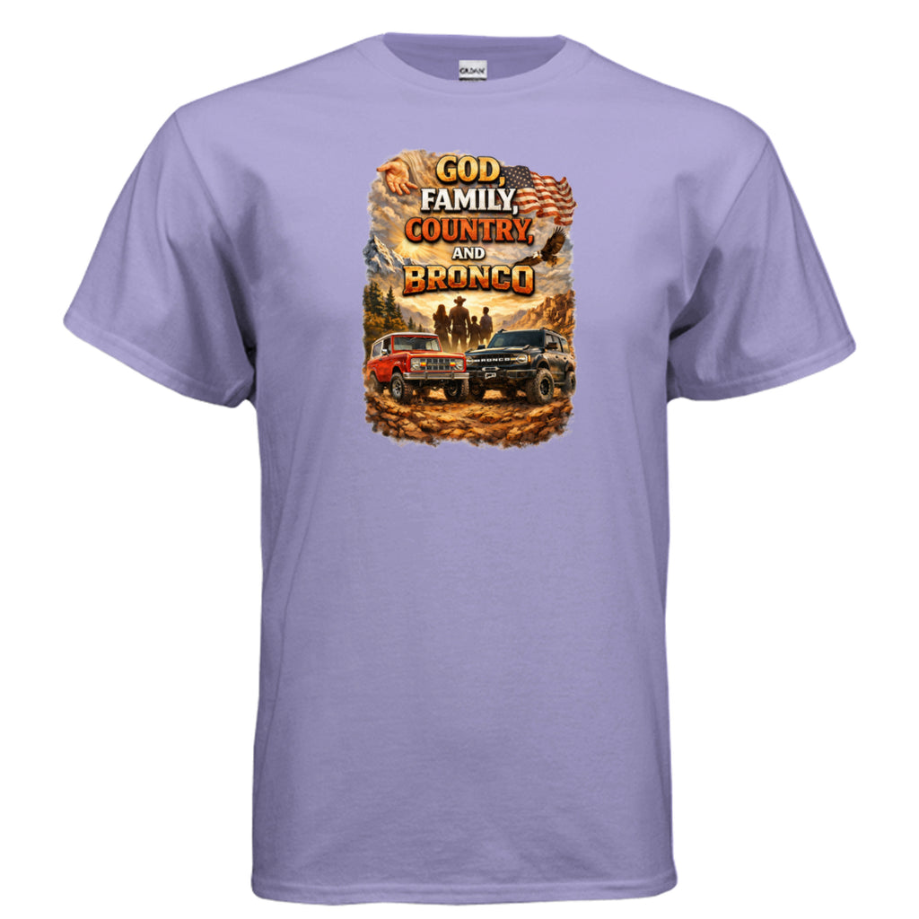 God, Family, Country & Ford Bronco Tee – Bronco Heritage & Adventure Lifestyle Shirt T-Shirt