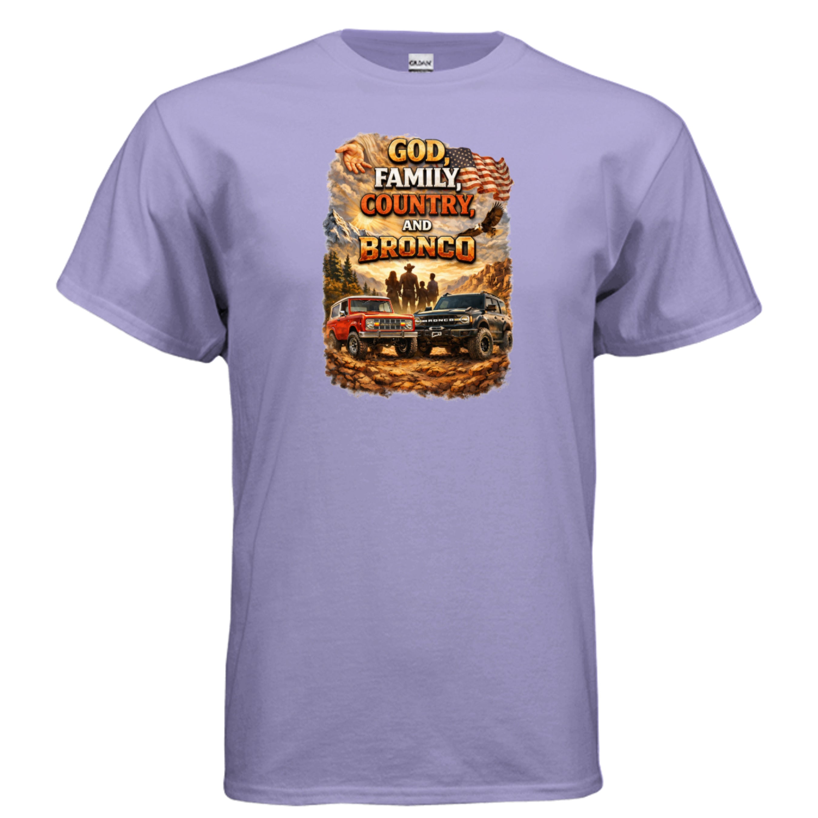 God, Family, Country & Ford Bronco Tee – Bronco Heritage & Adventure Lifestyle Shirt T-Shirt