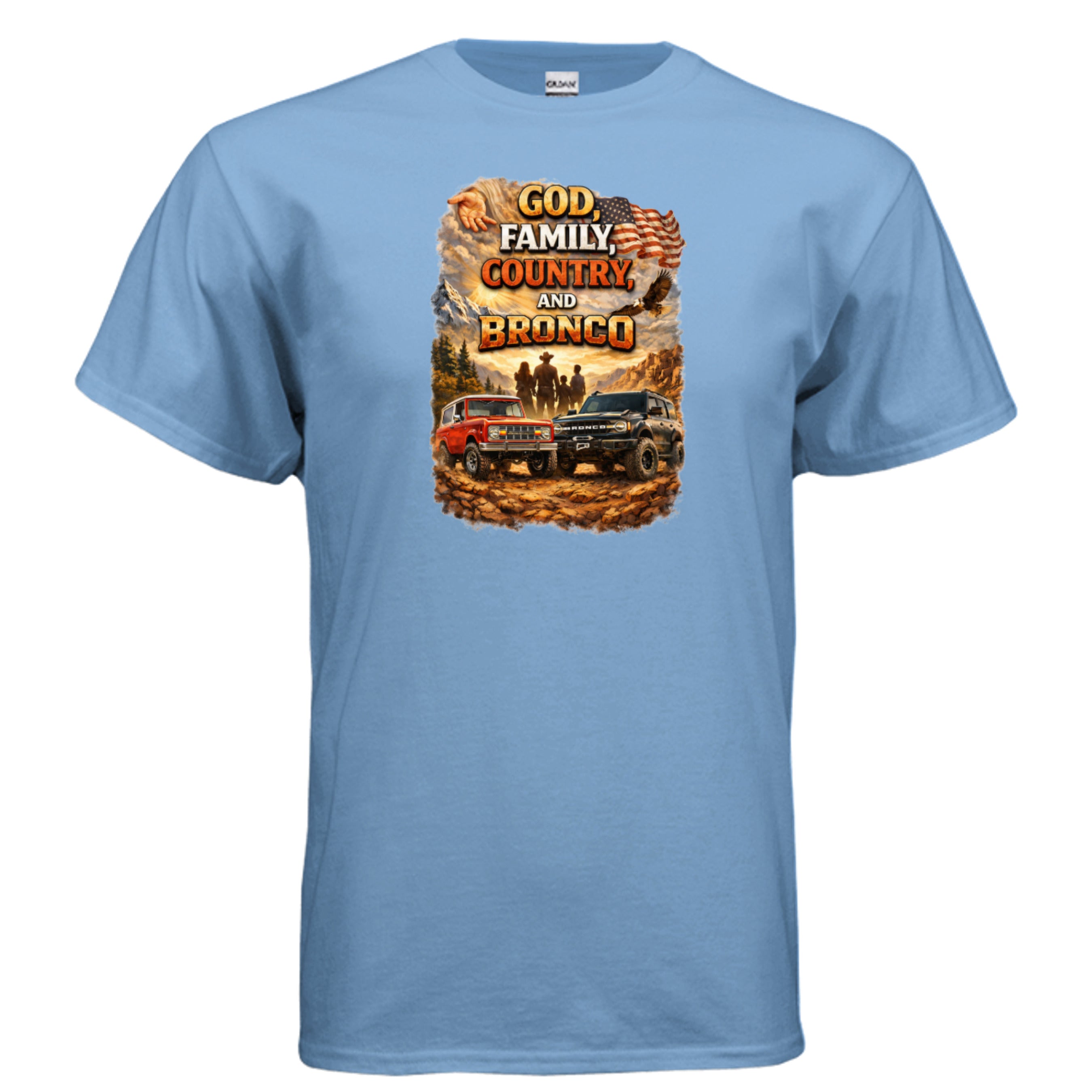 God, Family, Country & Ford Bronco Tee – Bronco Heritage & Adventure Lifestyle Shirt T-Shirt
