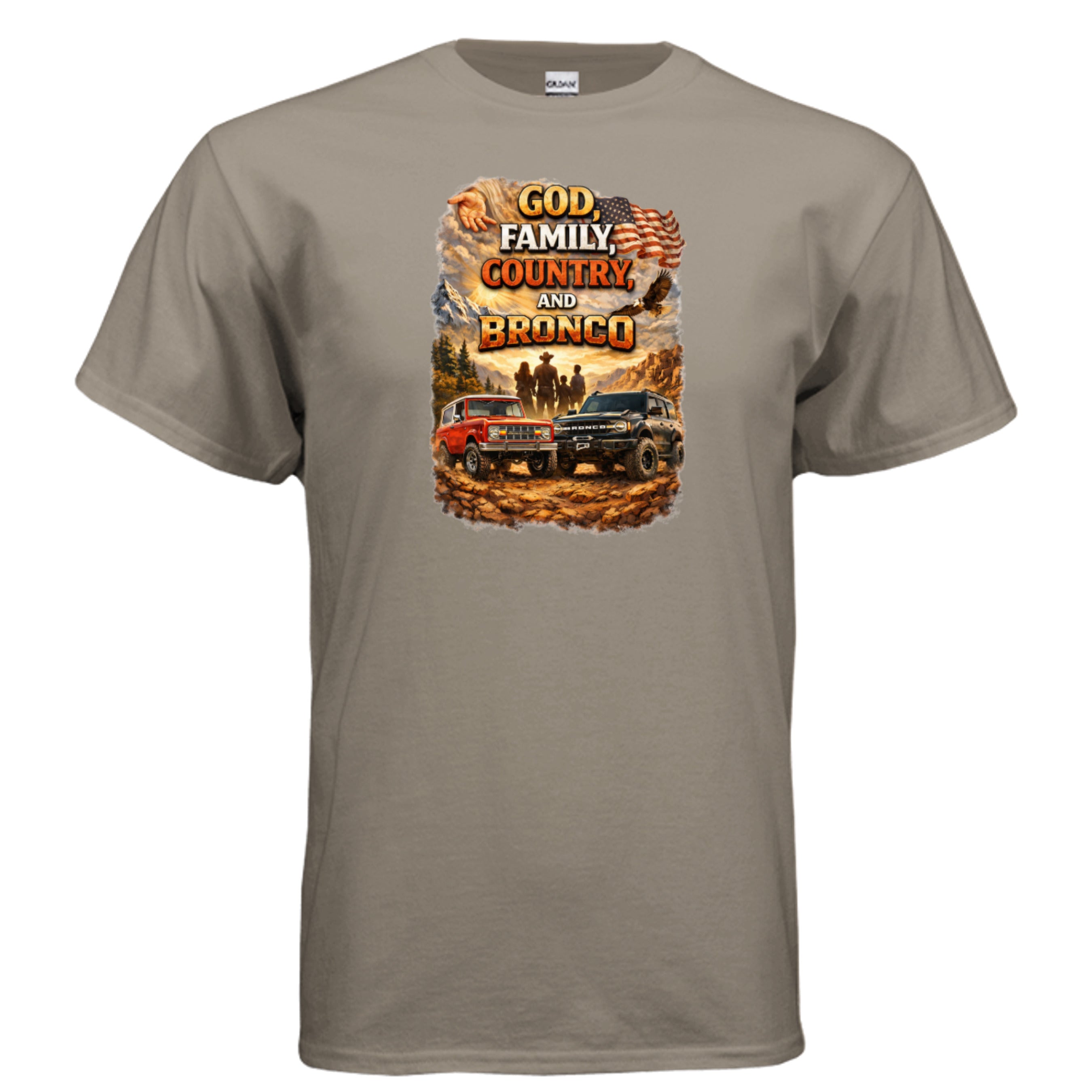 God, Family, Country & Ford Bronco Tee – Bronco Heritage & Adventure Lifestyle Shirt T-Shirt