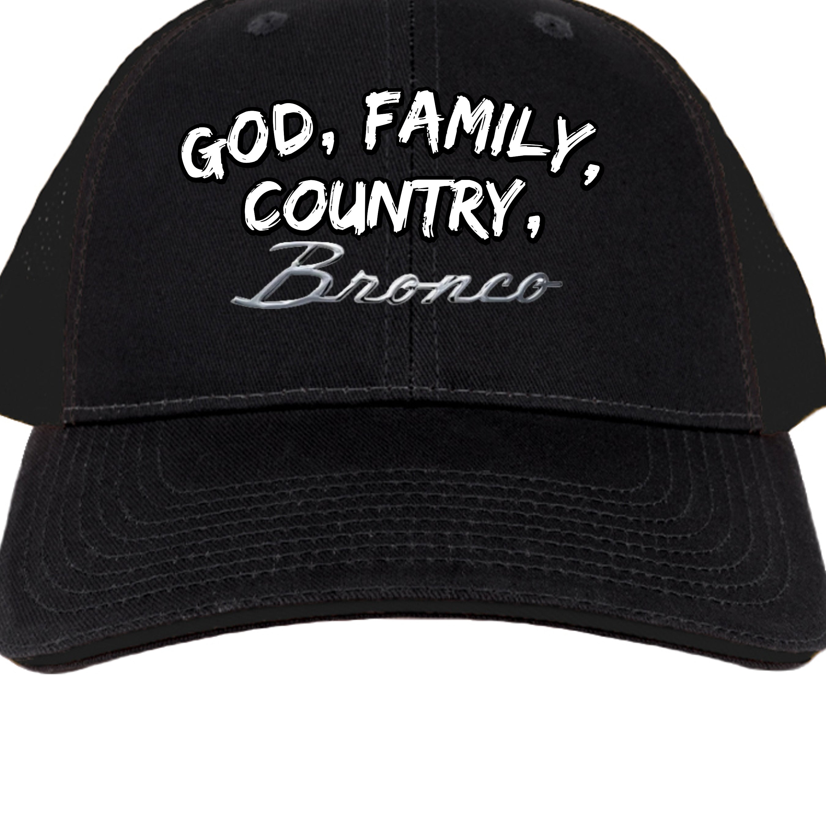 God. Family. Country. Bronco. Trucker Hat – Built Wild, Built With Values Hats