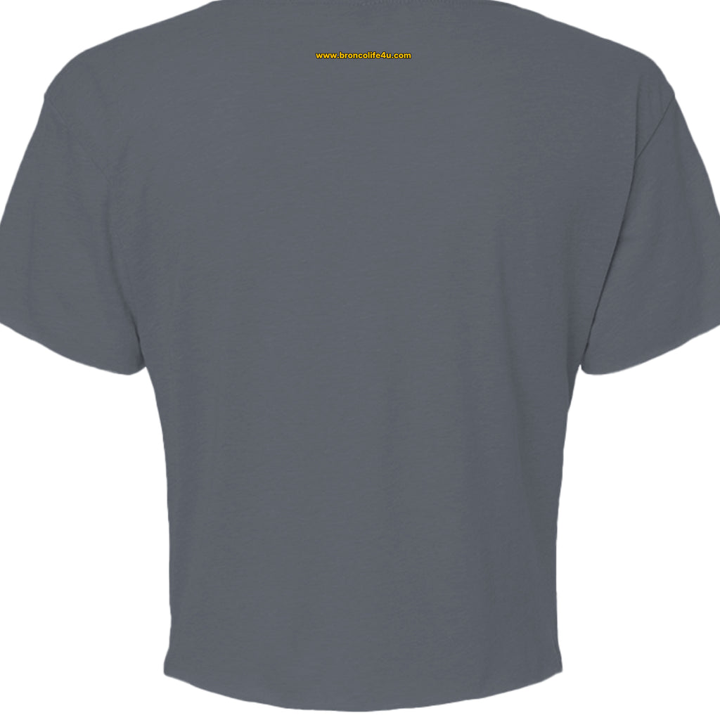 Blue Oval Bronco Women’s Crop Top | Est 1966 Bucking Horse Tee | Vintage Off-Road Style T-Shirt