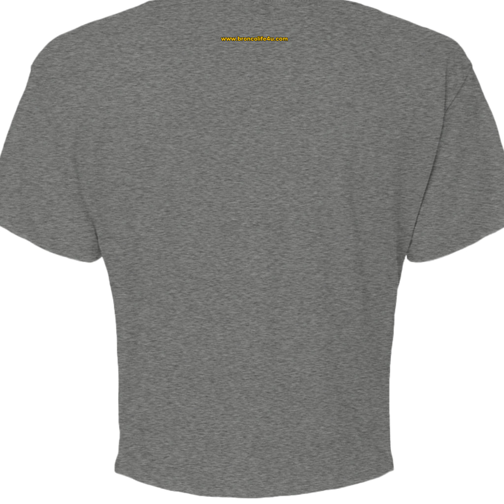Blue Oval Bronco Women’s Crop Top | Est 1966 Bucking Horse Tee | Vintage Off-Road Style T-Shirt
