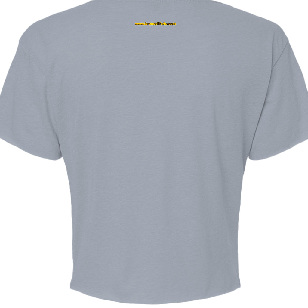 Blue Oval Bronco Women’s Crop Top | Est 1966 Bucking Horse Tee | Vintage Off-Road Style T-Shirt