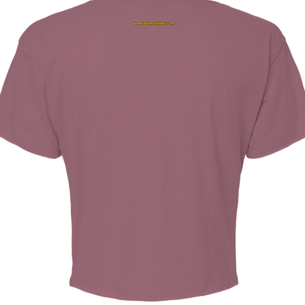 Blue Oval Bronco Women’s Crop Top | Est 1966 Bucking Horse Tee | Vintage Off-Road Style T-Shirt