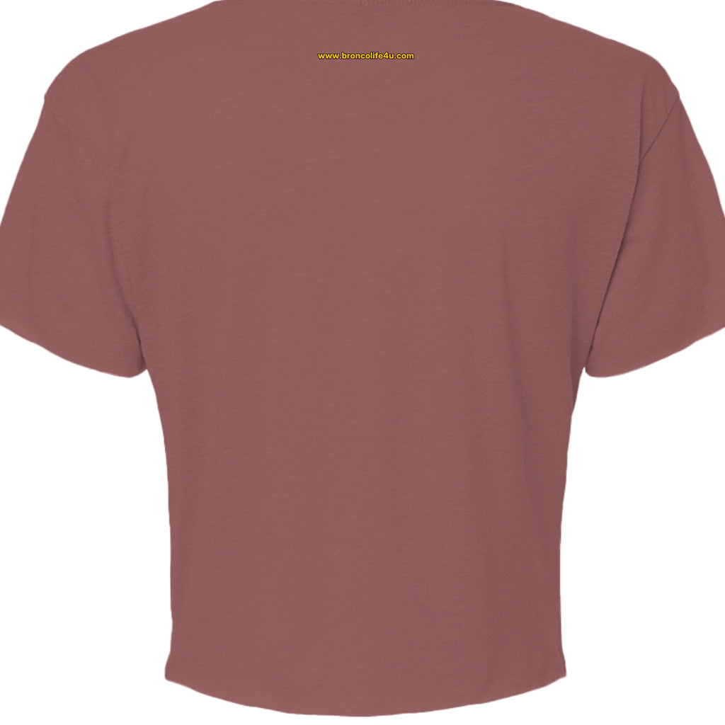 Blue Oval Bronco Women’s Crop Top | Est 1966 Bucking Horse Tee | Vintage Off-Road Style T-Shirt