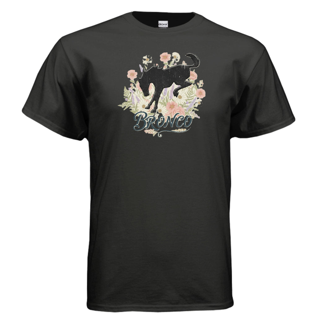 Bronco Floral T-Shirt – Bucking Horse Meets Wildflower | Rugged & Refined Graphic Tee T-Shirt