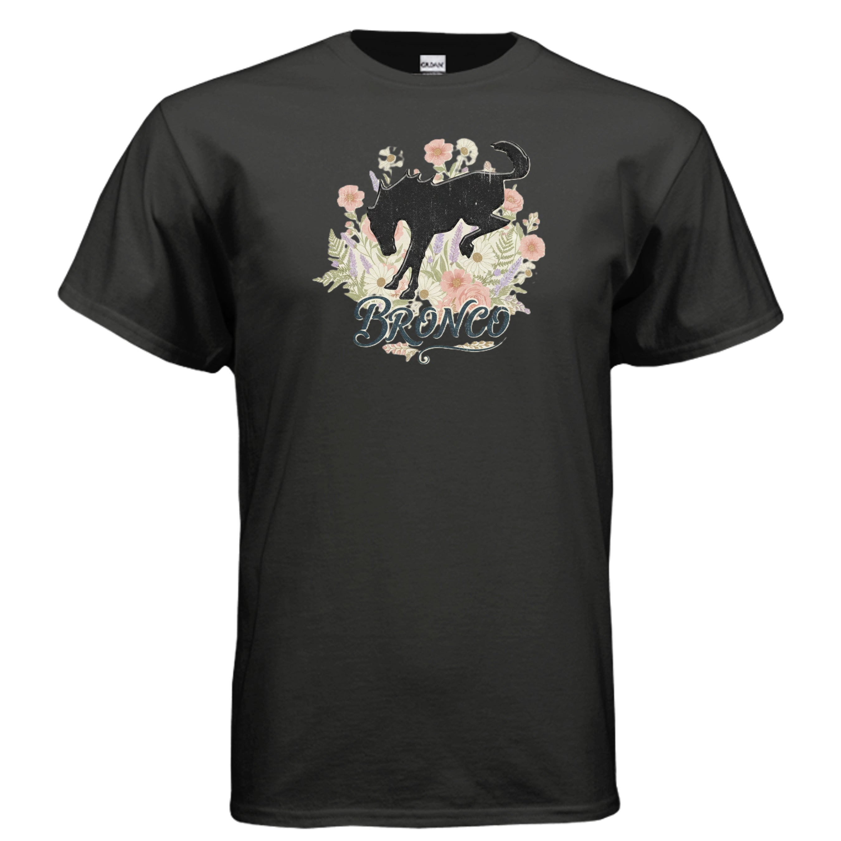 Bronco Floral T-Shirt – Bucking Horse Meets Wildflower | Rugged & Refined Graphic Tee T-Shirt