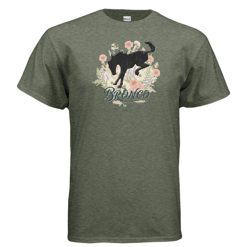 Bronco Floral T-Shirt – Bucking Horse Meets Wildflower | Rugged & Refined Graphic Tee T-Shirt