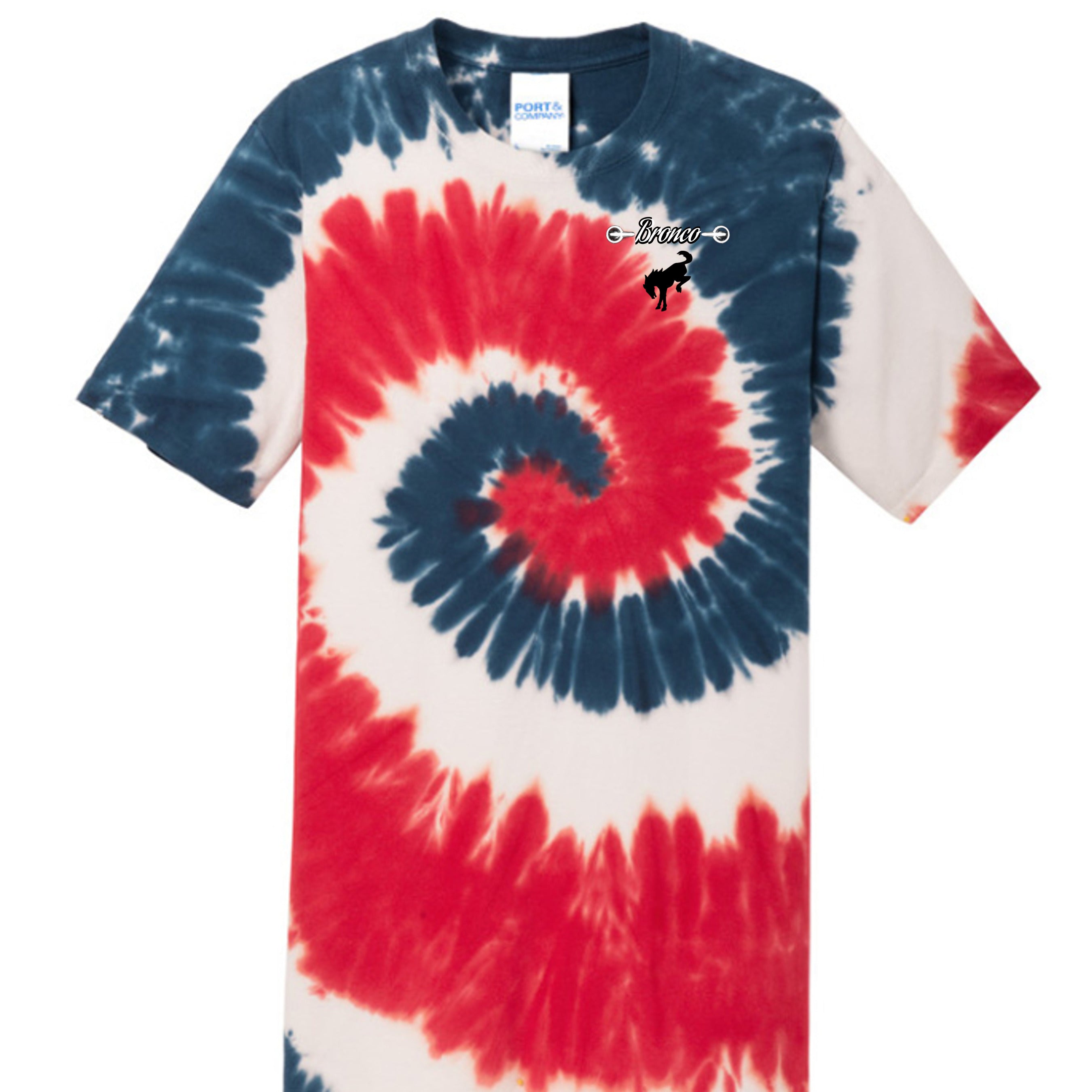 Sasquatch Off-Road Co-Pilot tie-dye Tee — The Legendary Bronco Adventure Edition USA RAINBOW T-Shirt