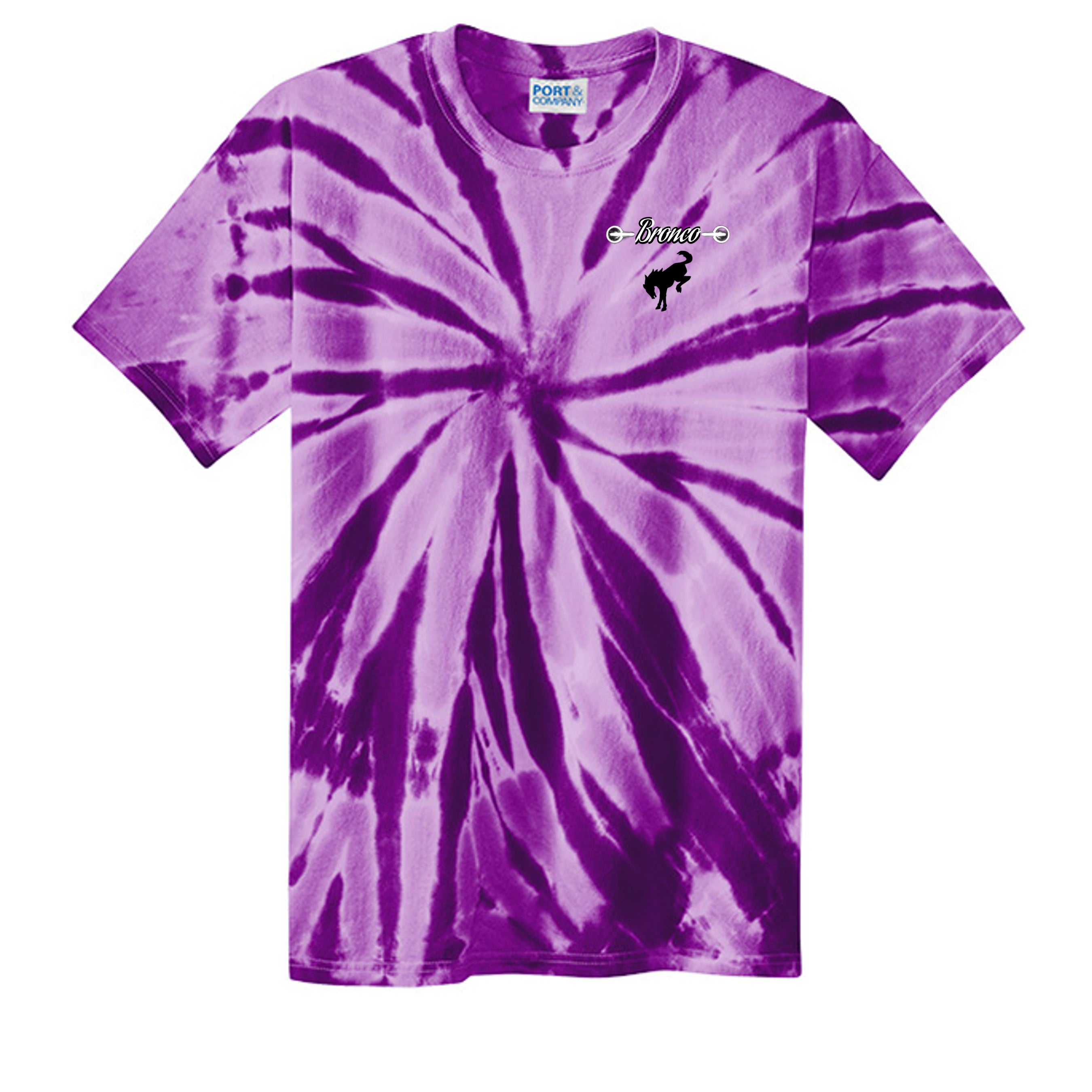 Sasquatch Off-Road Co-Pilot tie-dye Tee — The Legendary Bronco Adventure Edition Purple T-Shirt
