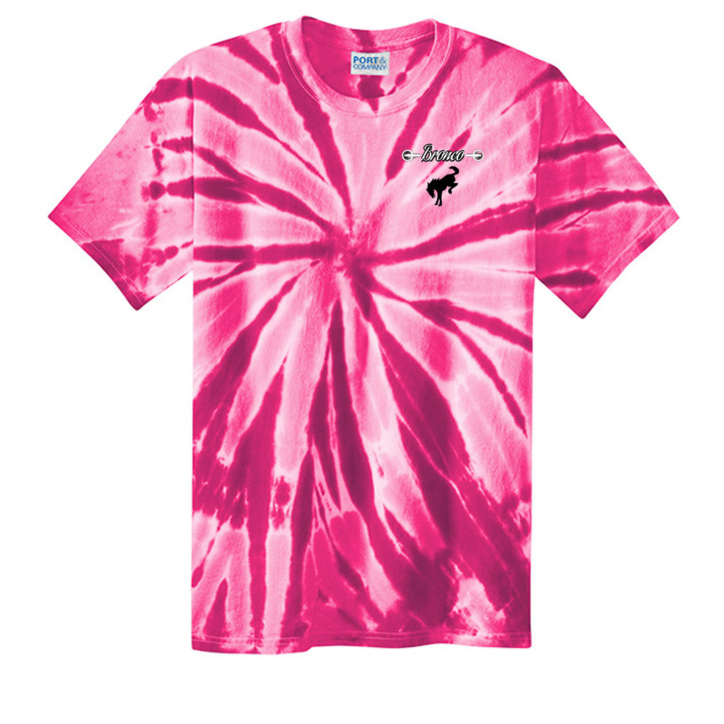 Sasquatch Off-Road Co-Pilot tie-dye Tee — The Legendary Bronco Adventure Edition Pink T-Shirt