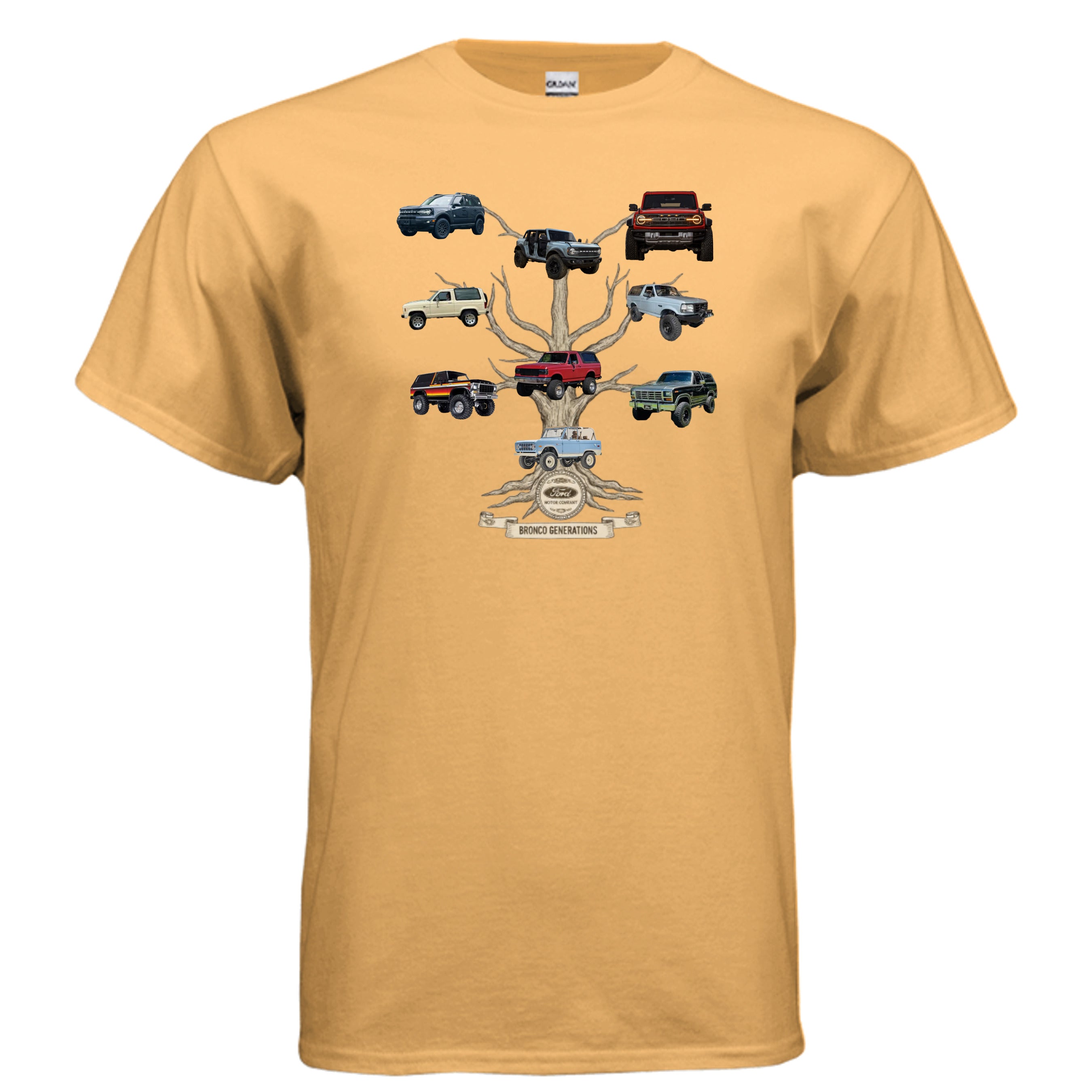Bronco Family Tree Tee — Six Generations of Grit, Gas & Glory (V2) T-Shirt