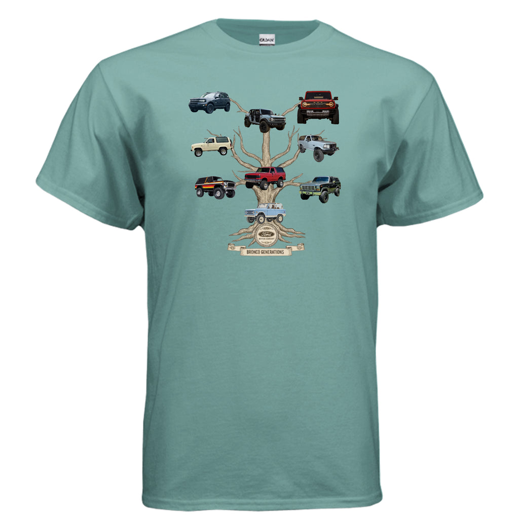 Bronco Family Tree Tee — Six Generations of Grit, Gas & Glory (V2) T-Shirt
