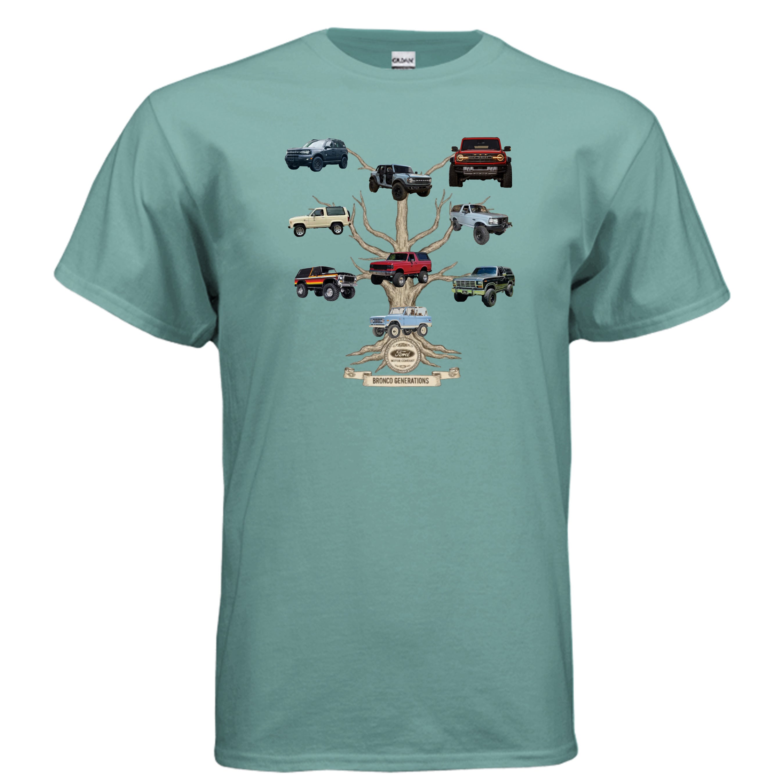 Bronco Family Tree Tee — Six Generations of Grit, Gas & Glory (V2) T-Shirt