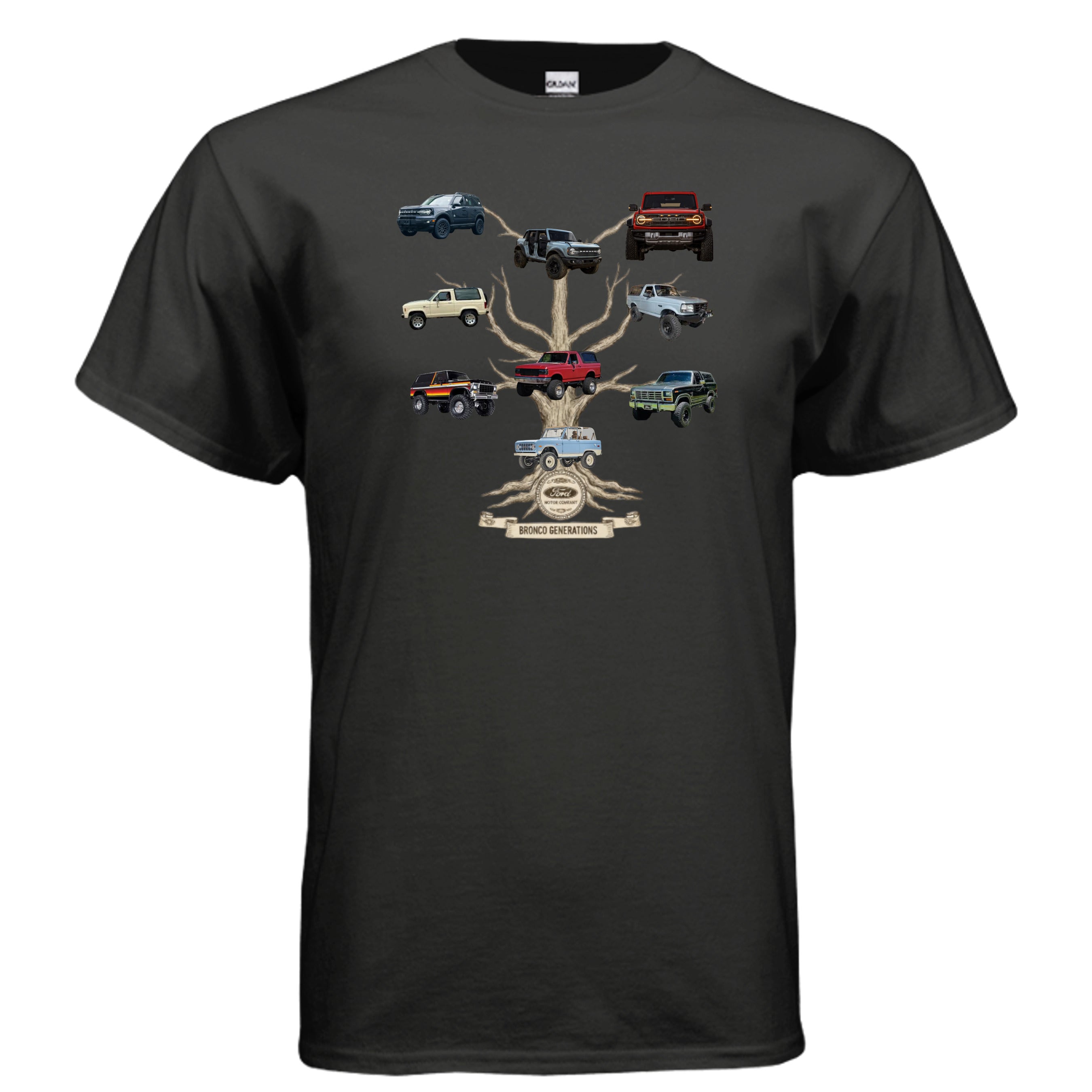 Bronco Family Tree Tee — Six Generations of Grit, Gas & Glory (V2) T-Shirt