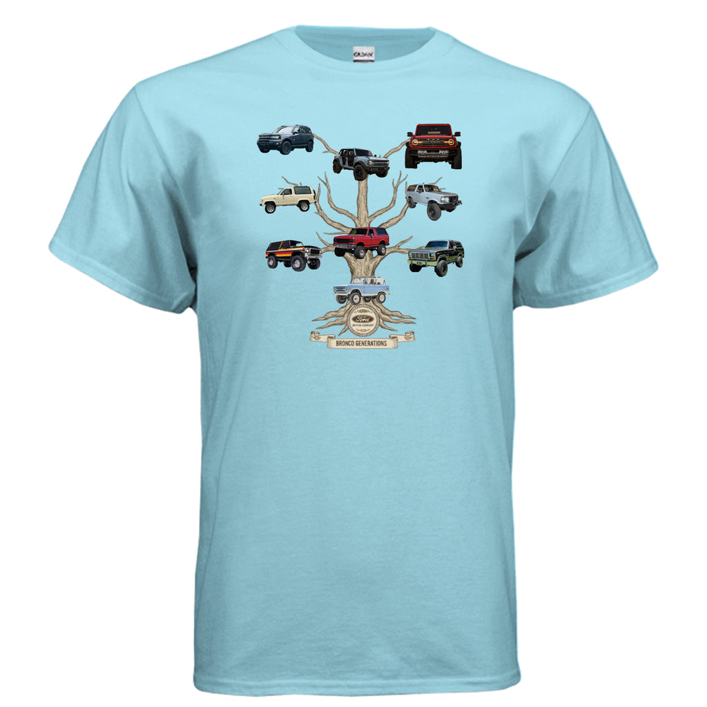 Bronco Family Tree Tee — Six Generations of Grit, Gas & Glory (V2) T-Shirt