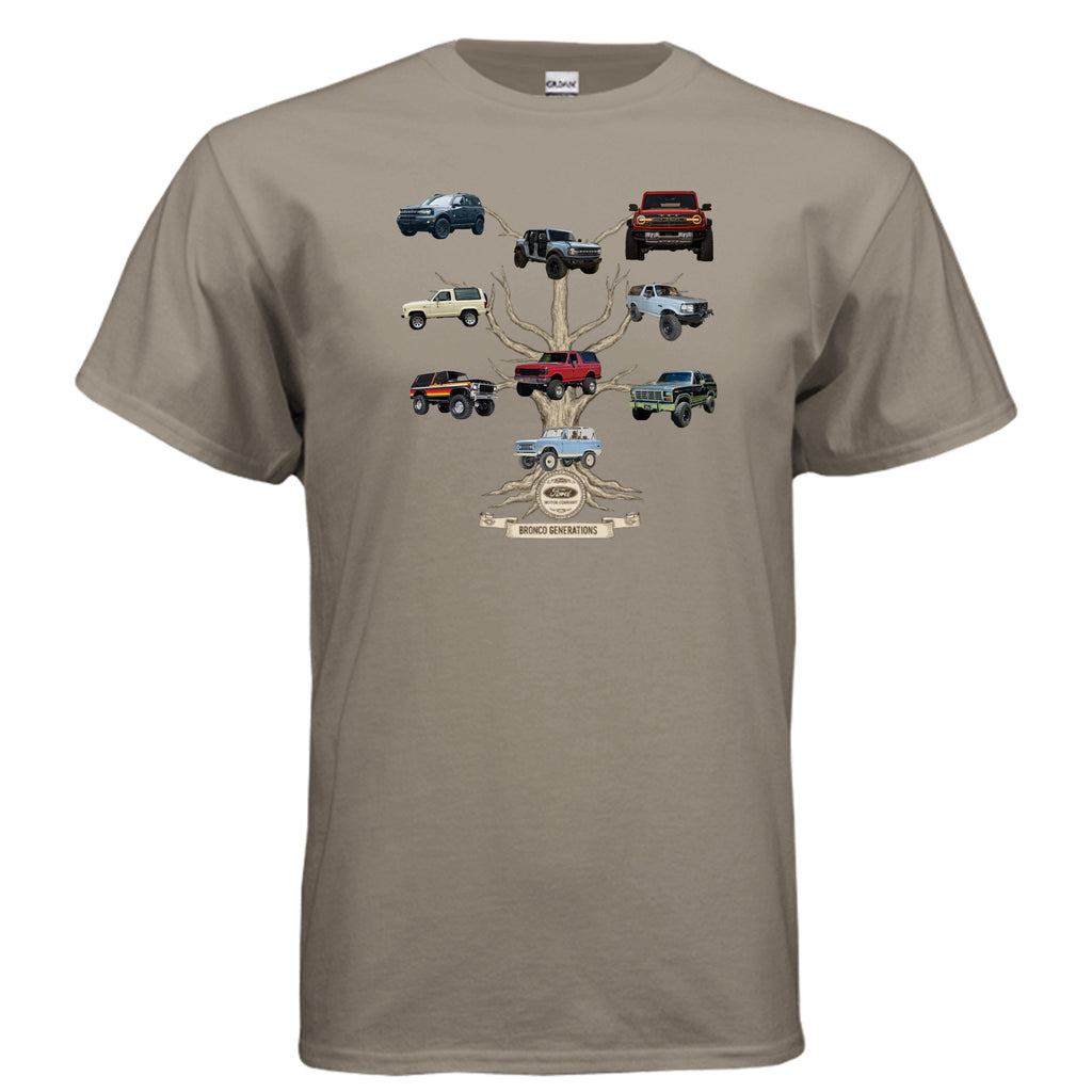 Bronco Family Tree Tee — Six Generations of Grit, Gas & Glory (V2) T-Shirt