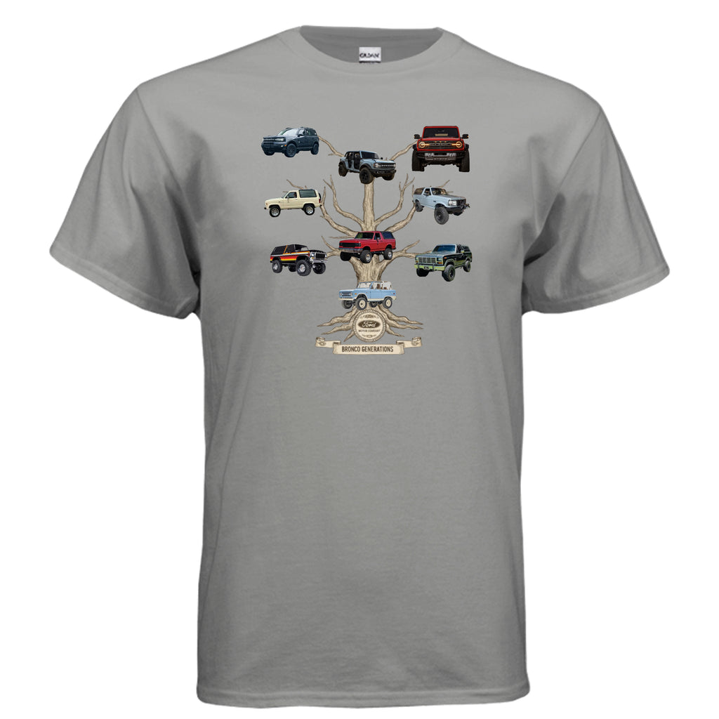 Bronco Family Tree Tee — Six Generations of Grit, Gas & Glory (V2) T-Shirt