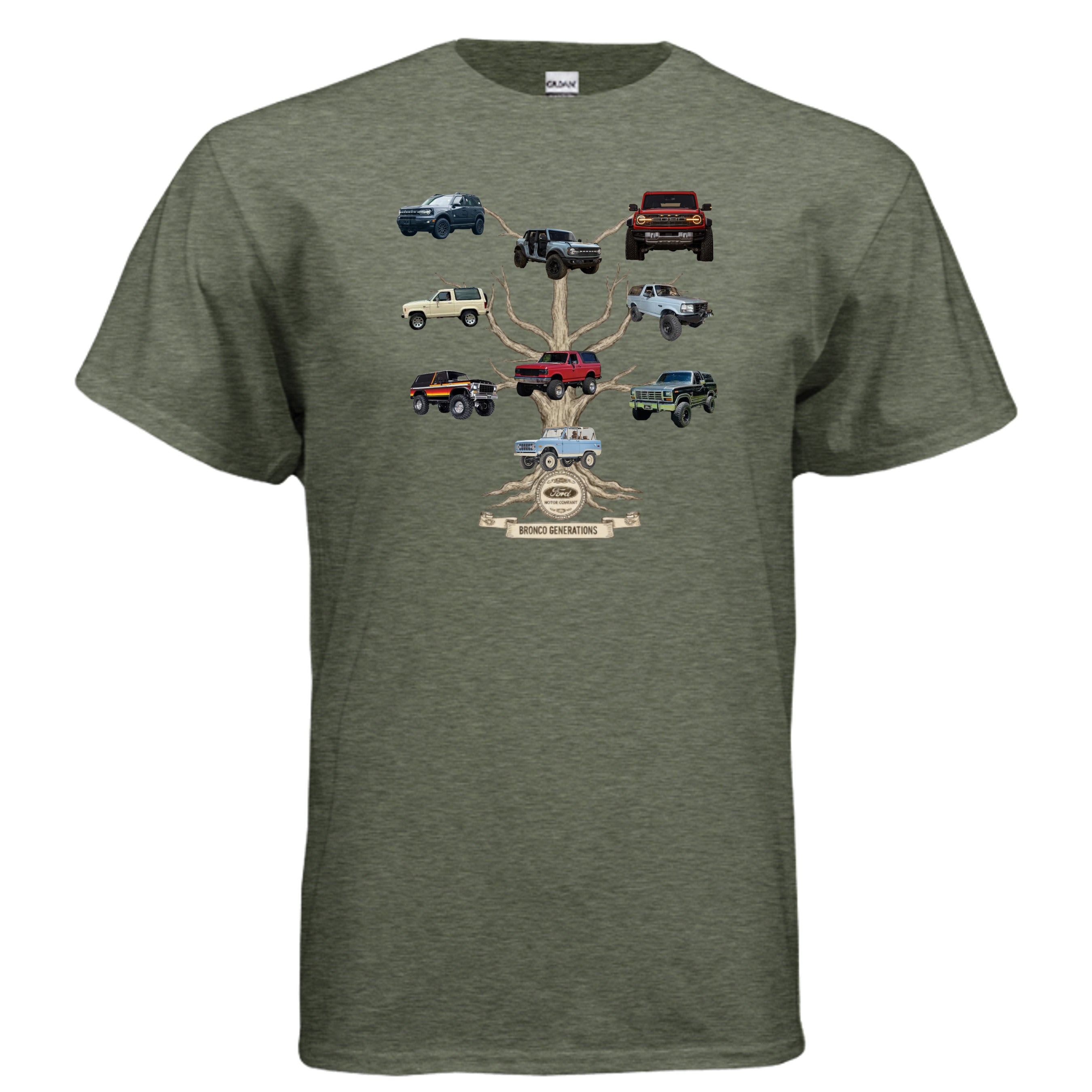Bronco Family Tree Tee — Six Generations of Grit, Gas & Glory (V2) T-Shirt