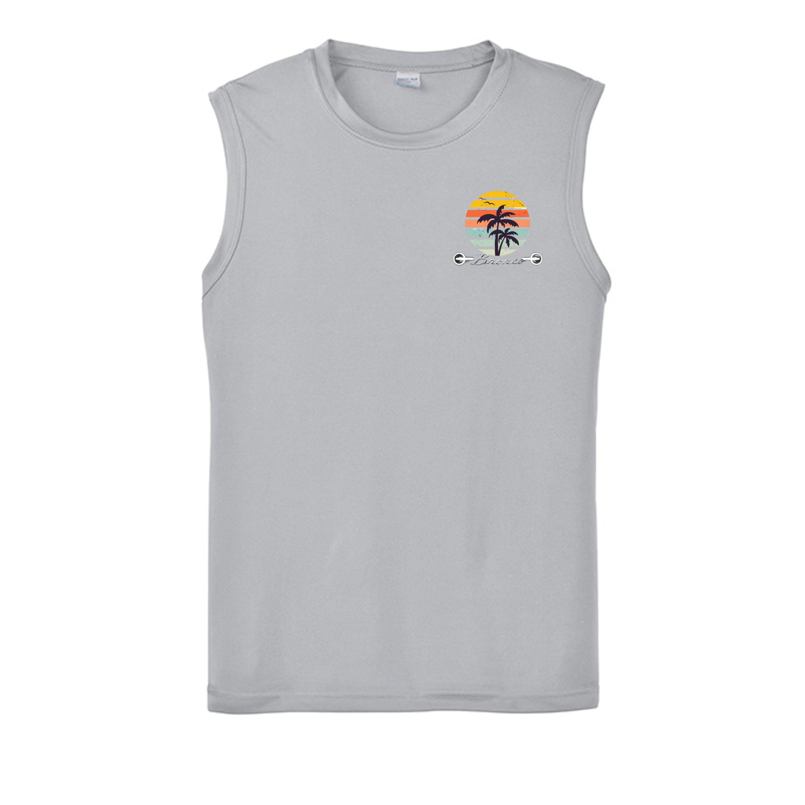 “Bronco Life: Beach Mode Activated” Sleeveless Tee – Sasquatch Surf Edition Silver