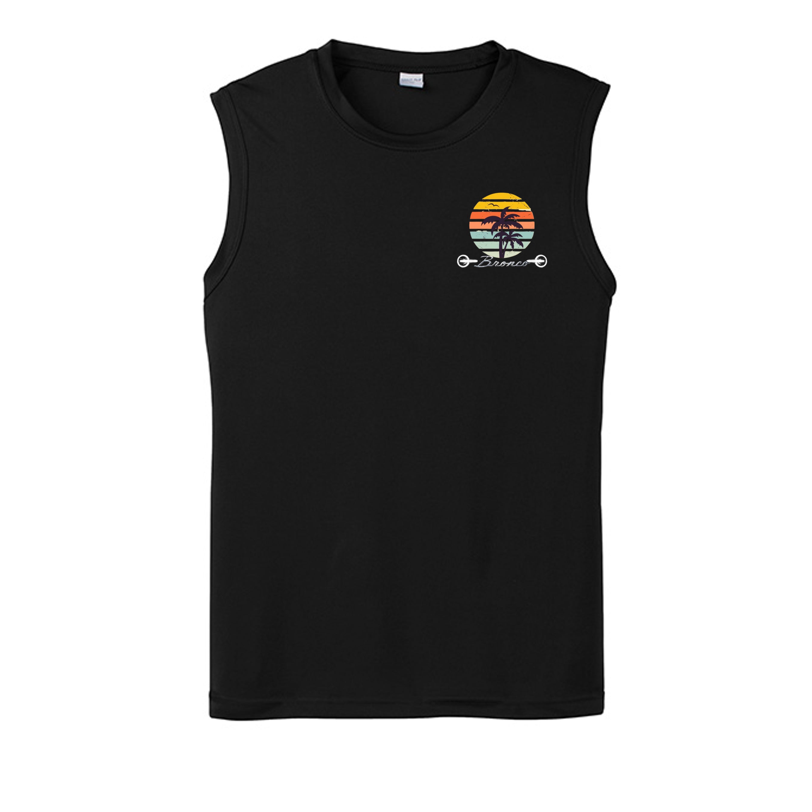 “Bronco Life: Beach Mode Activated” Sleeveless Tee – Sasquatch Surf Edition Black