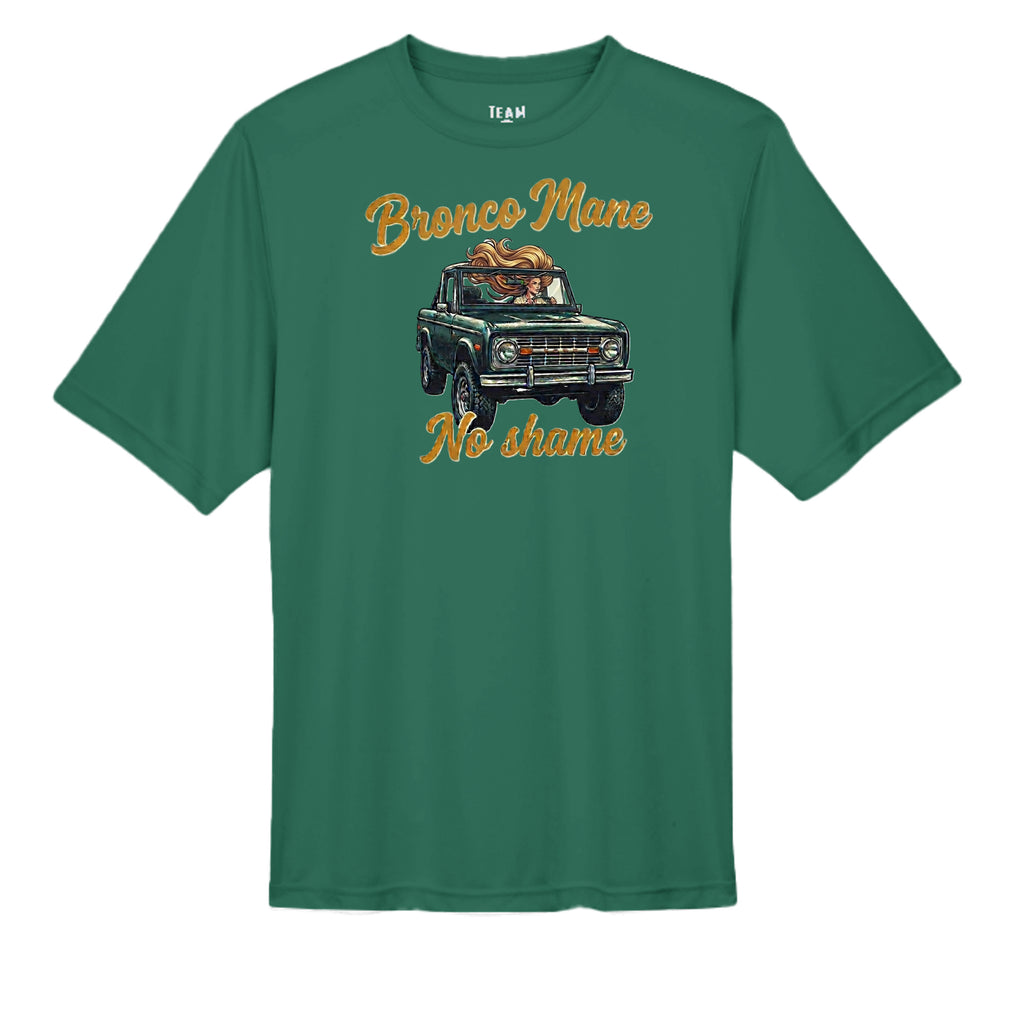 Bronco Mane, No Shame T-Shirt – MOISTURE WICKING tee T-Shirt