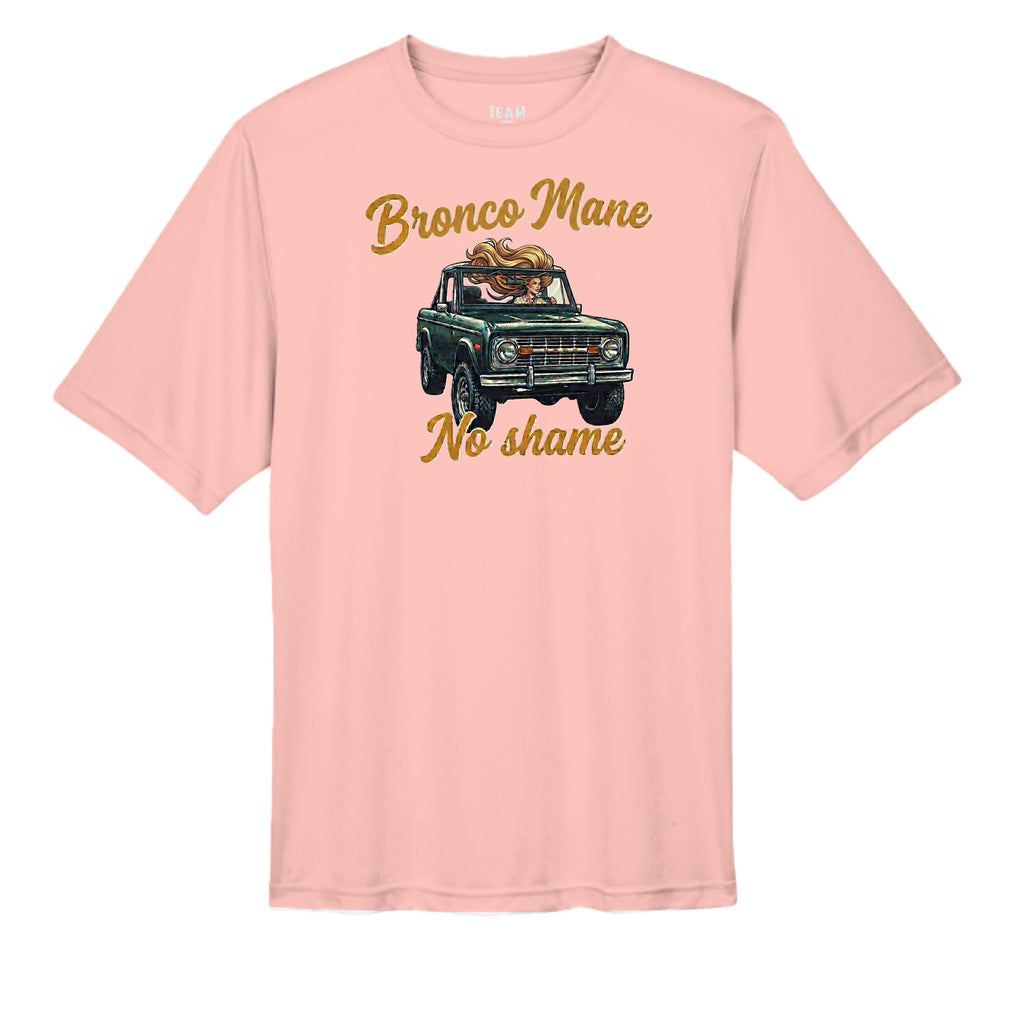 Bronco Mane, No Shame T-Shirt – MOISTURE WICKING tee T-Shirt
