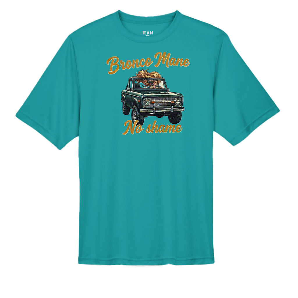 Bronco Mane, No Shame T-Shirt – MOISTURE WICKING tee T-Shirt