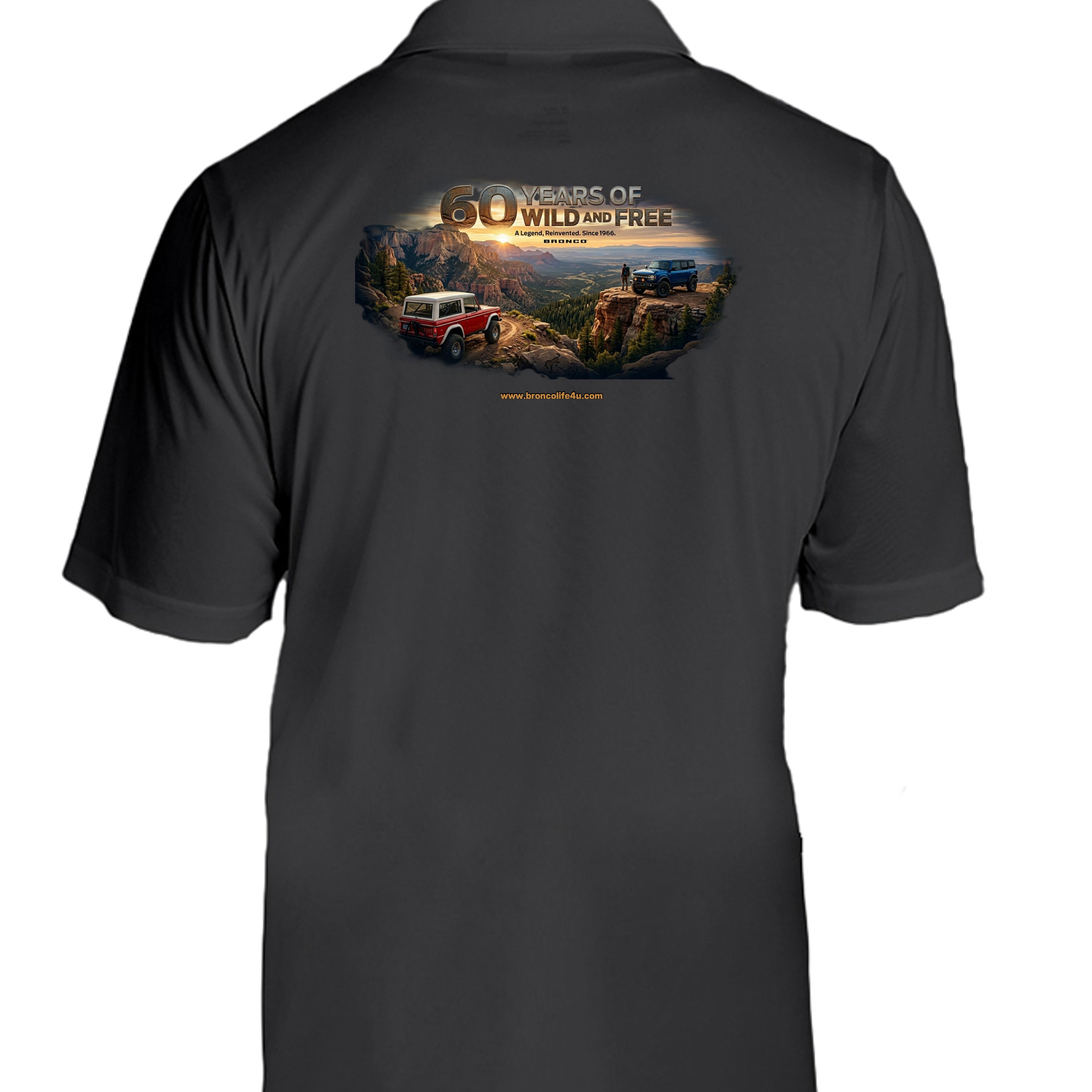 “60 Years Wild & Free” Moisture wicking polo wicking polo