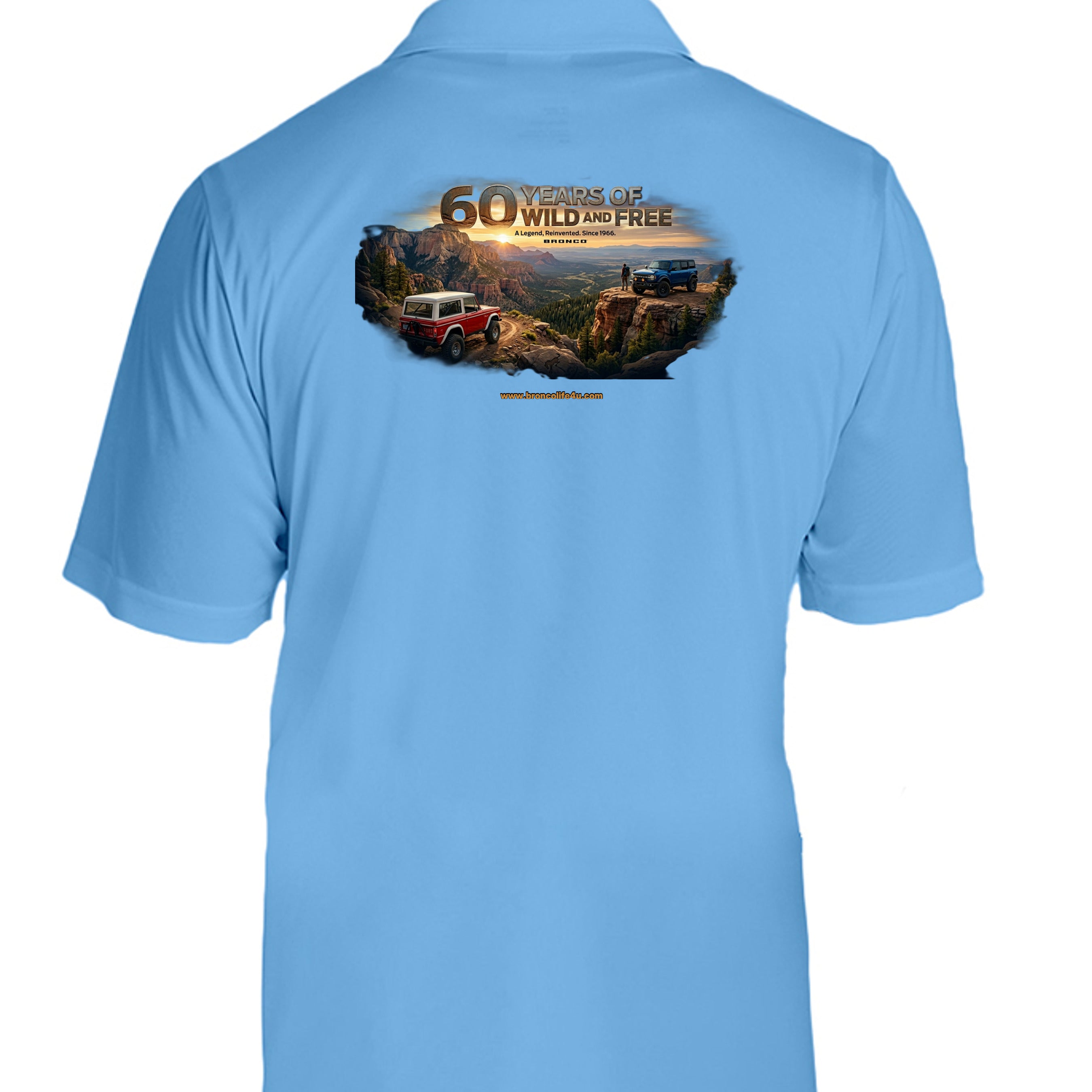 “60 Years Wild & Free” Moisture wicking polo wicking polo