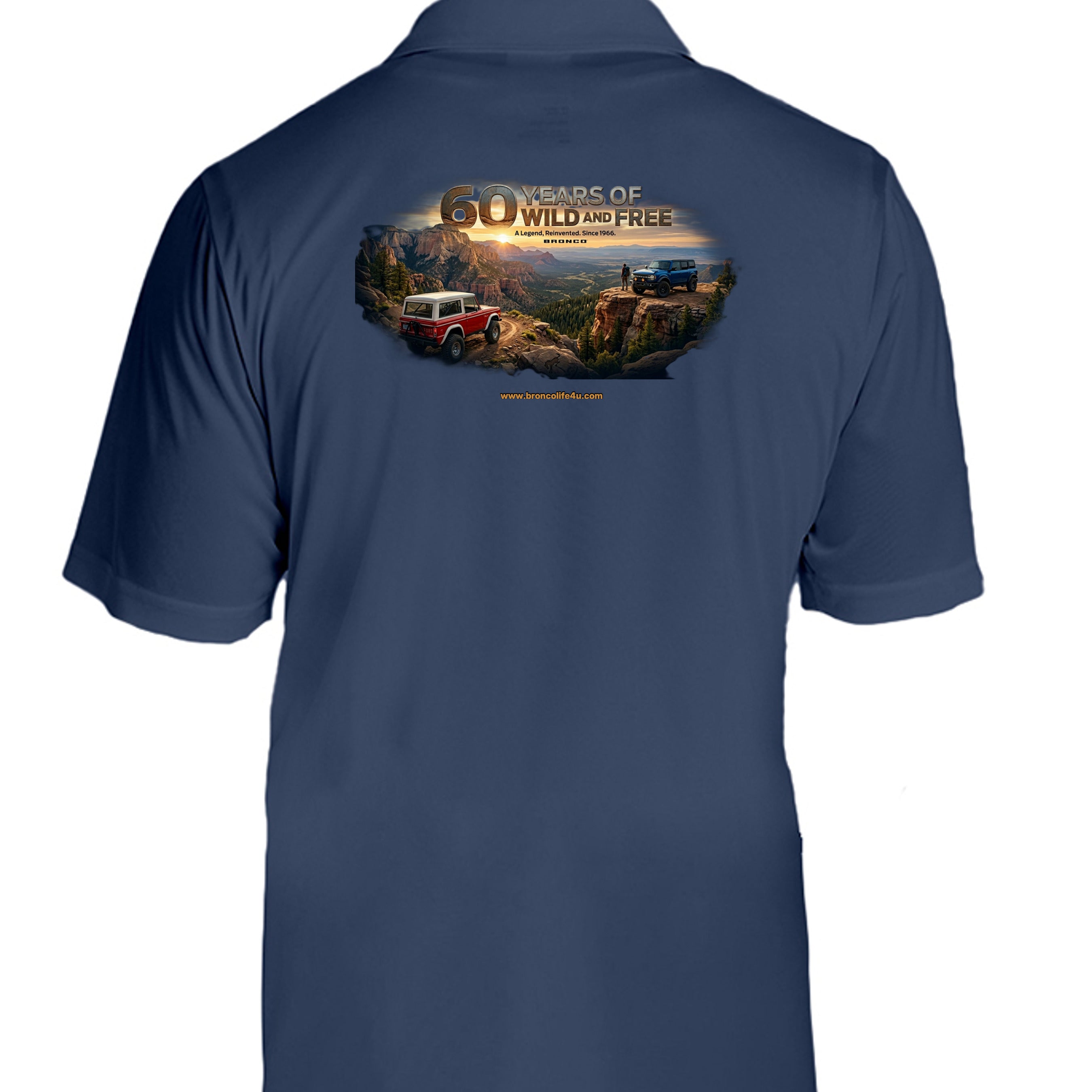 “60 Years Wild & Free” Moisture wicking polo wicking polo