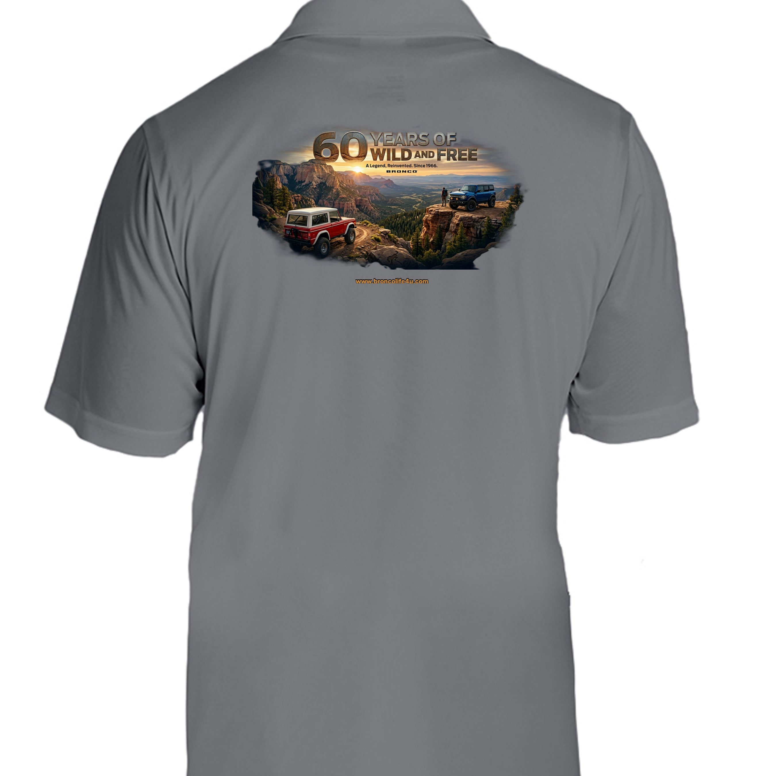 “60 Years Wild & Free” Moisture wicking polo wicking polo