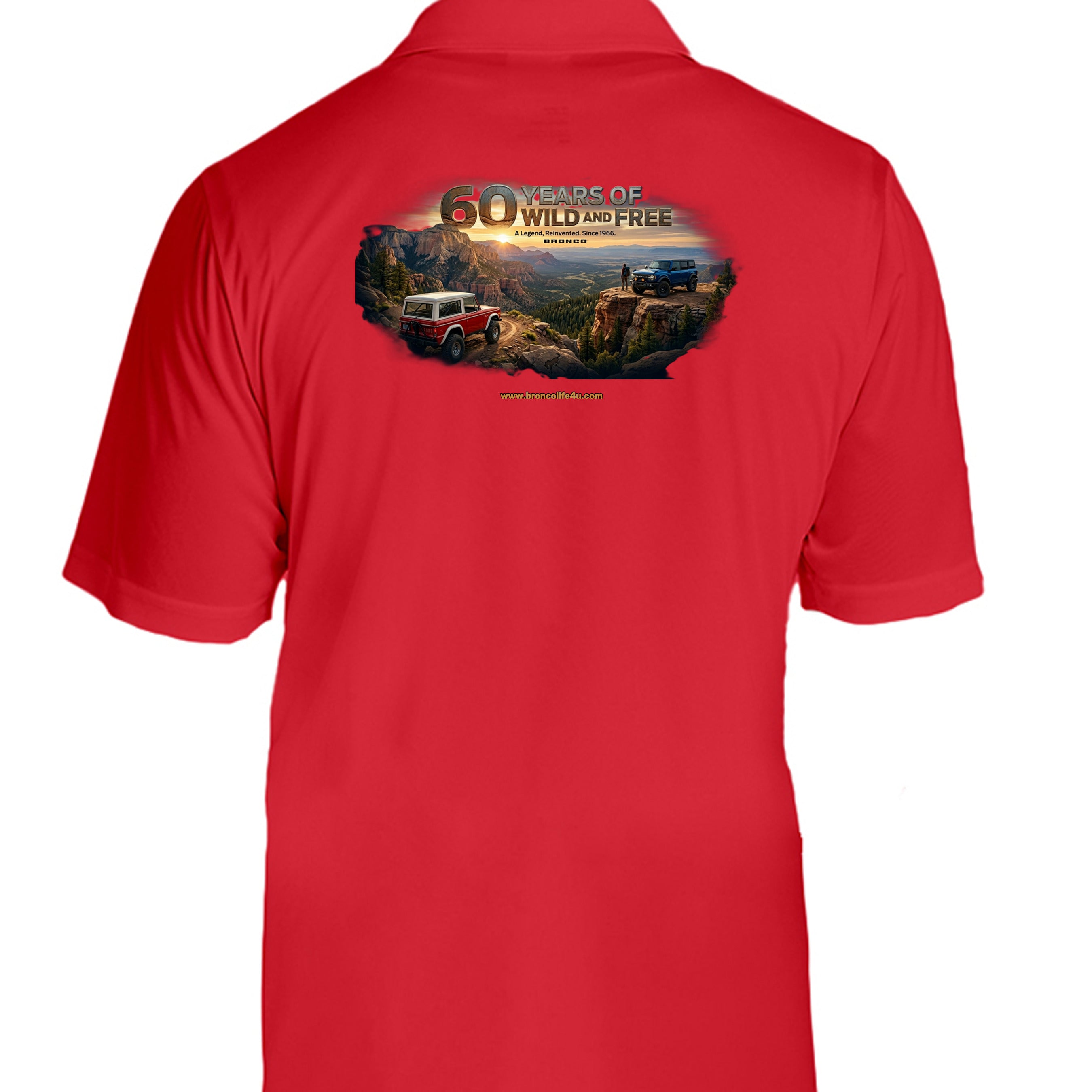 “60 Years Wild & Free” Moisture wicking polo wicking polo