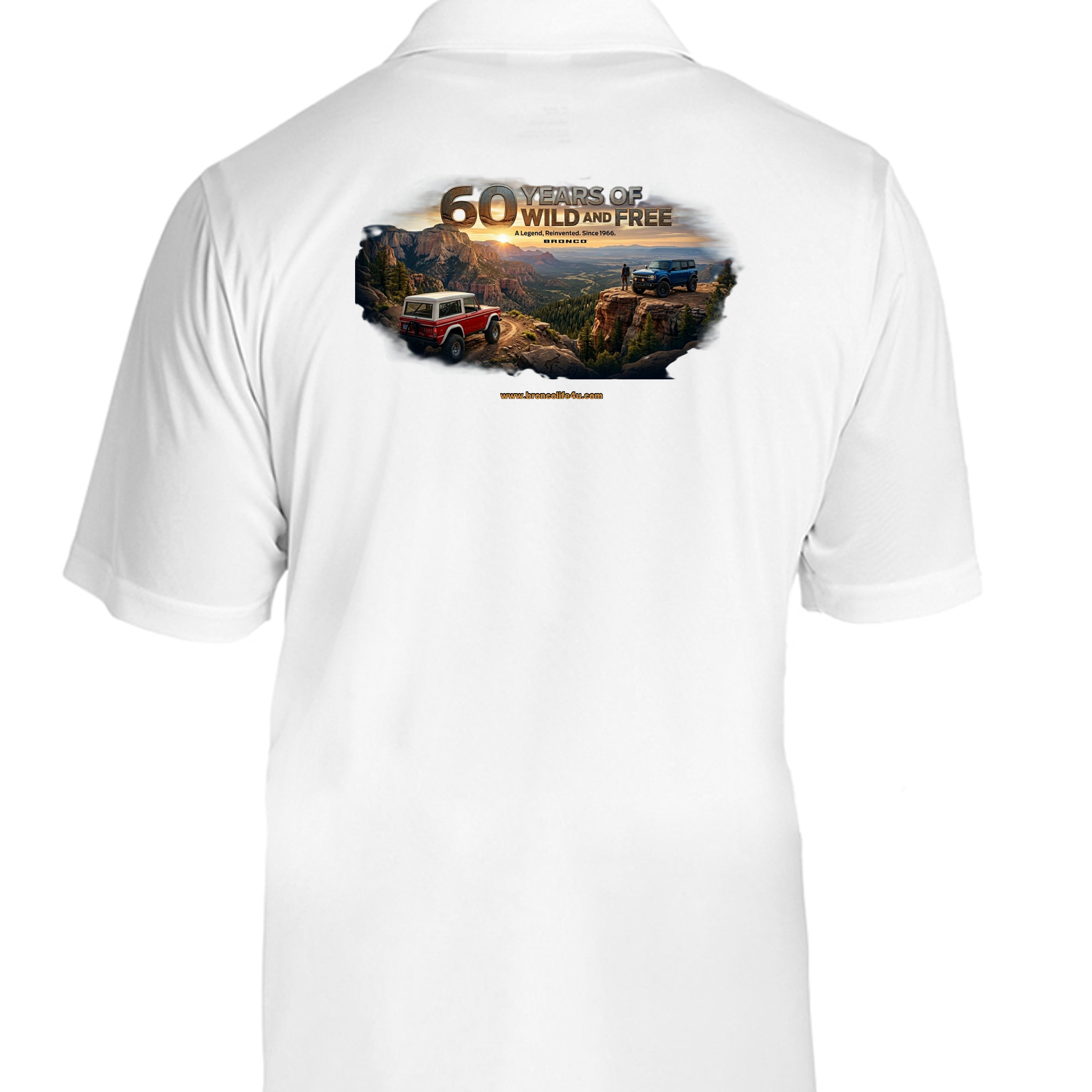“60 Years Wild & Free” Moisture wicking polo wicking polo