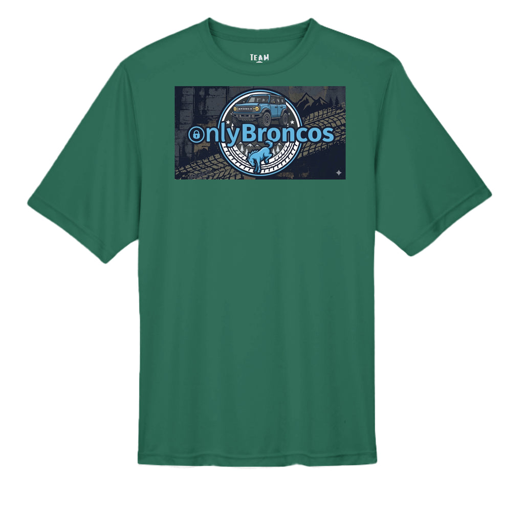 “Only Broncos” Performance Tee – No Subscriptions, Just Trails wicking tee