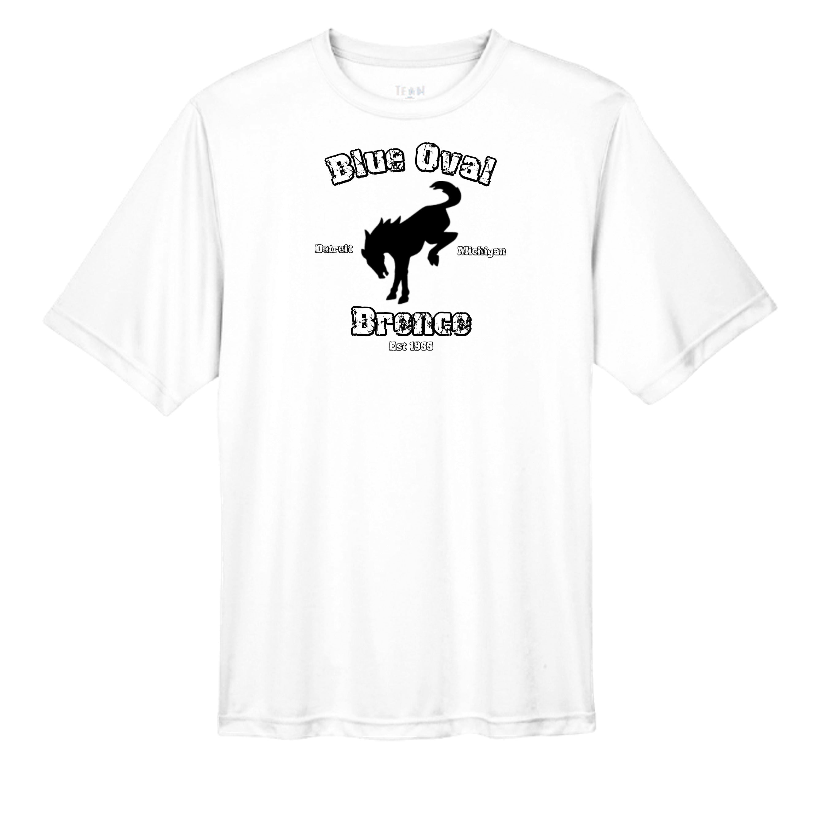 “Blue Oval Legacy” Bronco Performance Tee – Est. 1966 Detroit Edition wicking tee