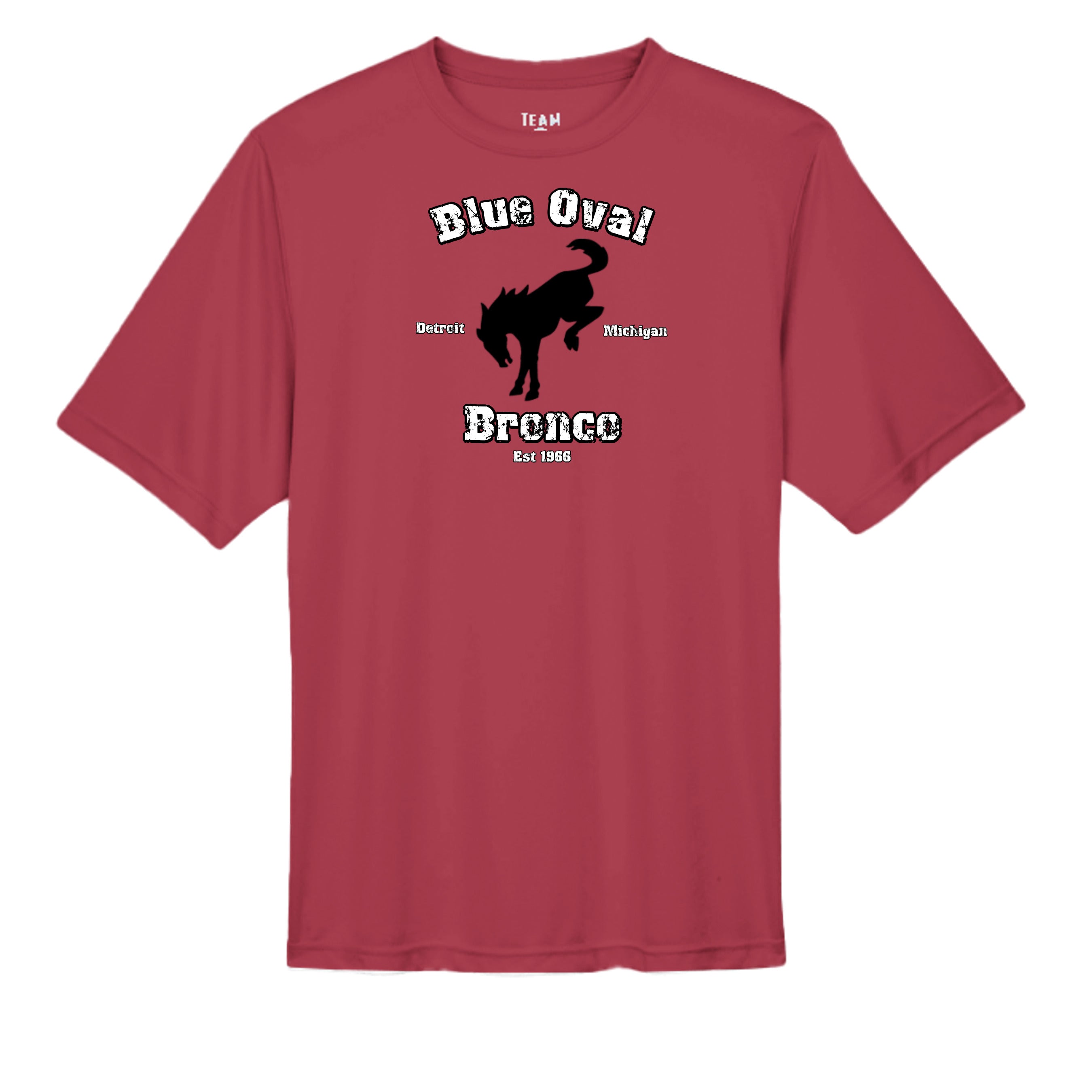 “Blue Oval Legacy” Bronco Performance Tee – Est. 1966 Detroit Edition wicking tee