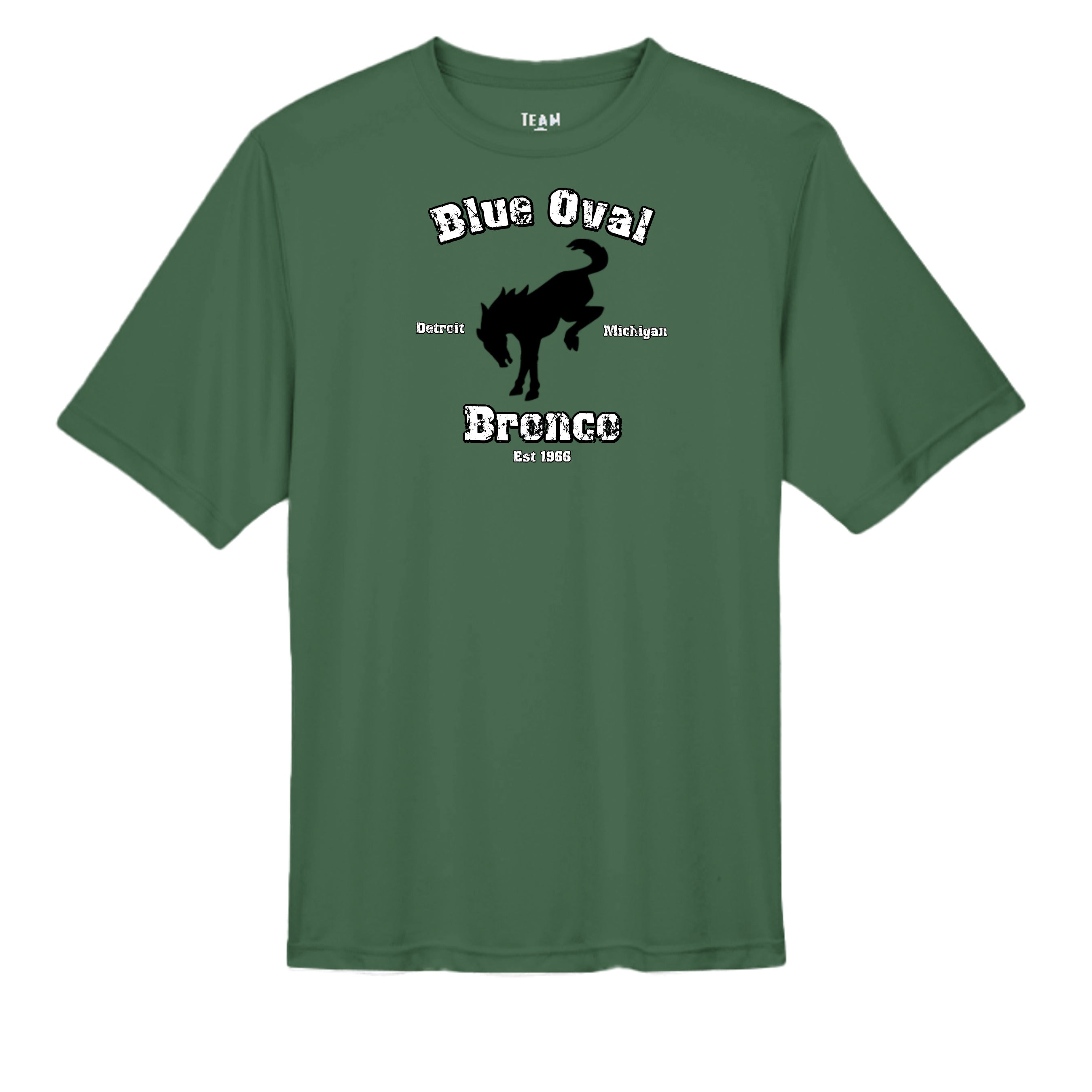 “Blue Oval Legacy” Bronco Performance Tee – Est. 1966 Detroit Edition wicking tee