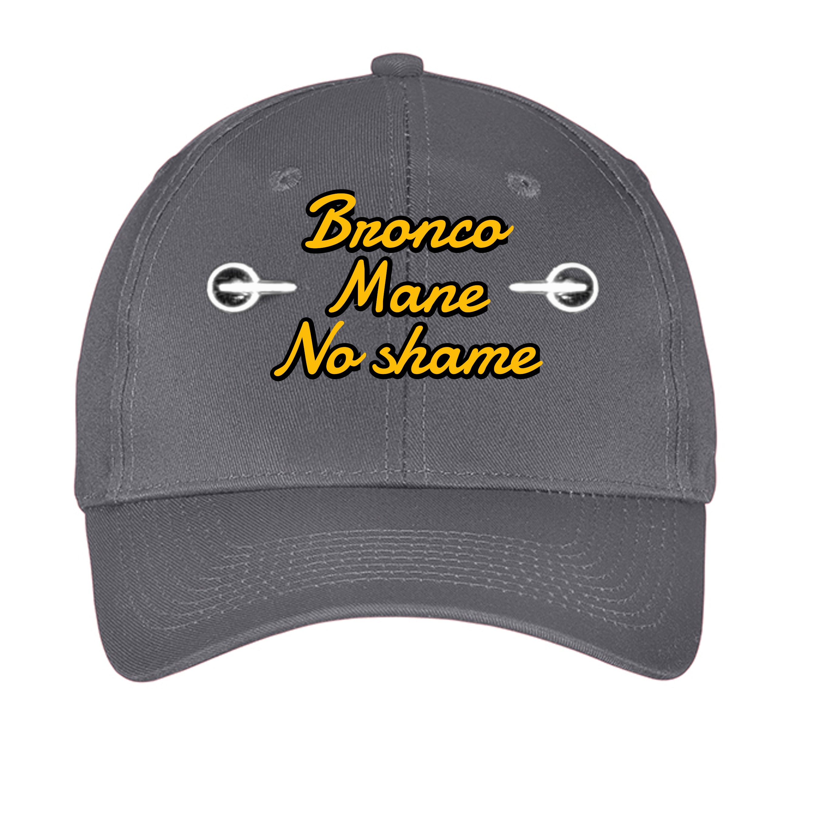 Bronco Mane No Shame Low-Profile Baseball Cap – Ford Bronco Lifestyle Hat Charcoal ONE SIZE Hats