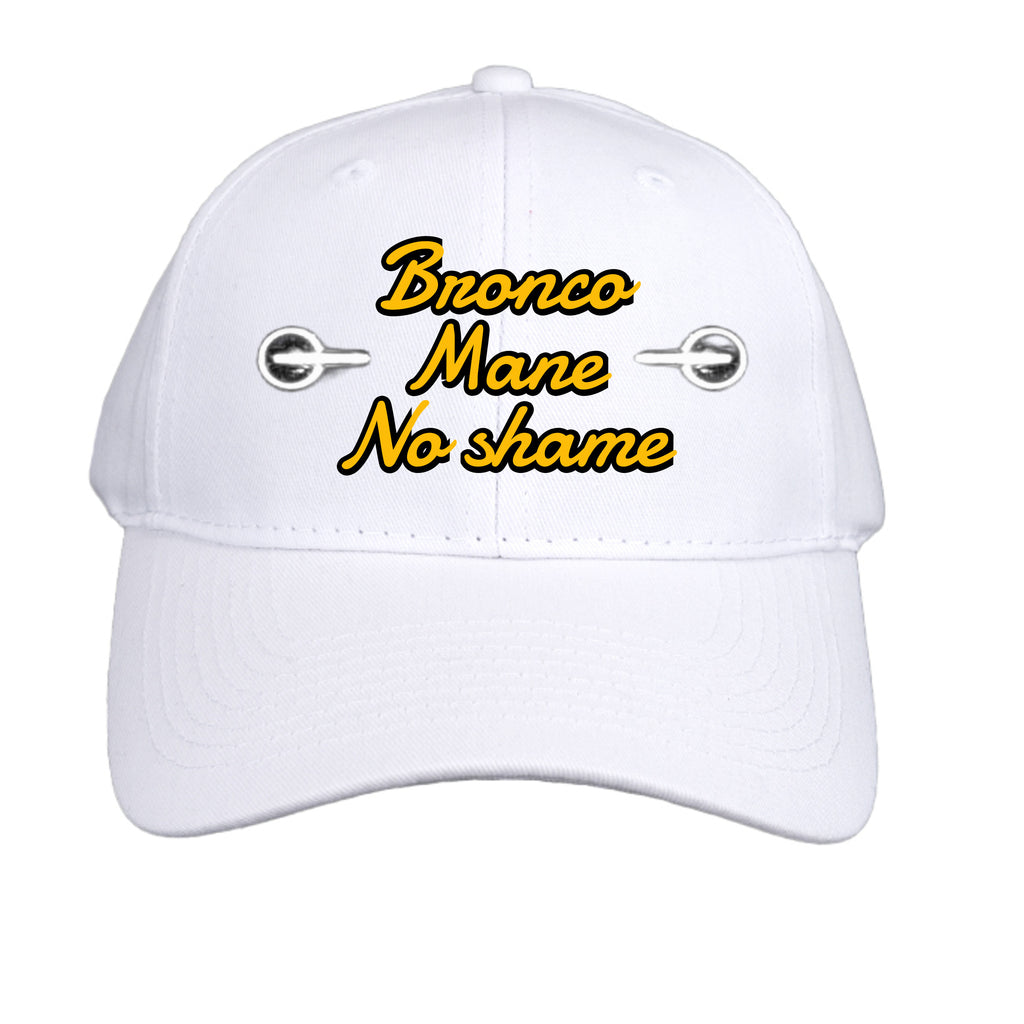 Bronco Mane No Shame Low-Profile Baseball Cap – Ford Bronco Lifestyle Hat White ONE SIZE Hats