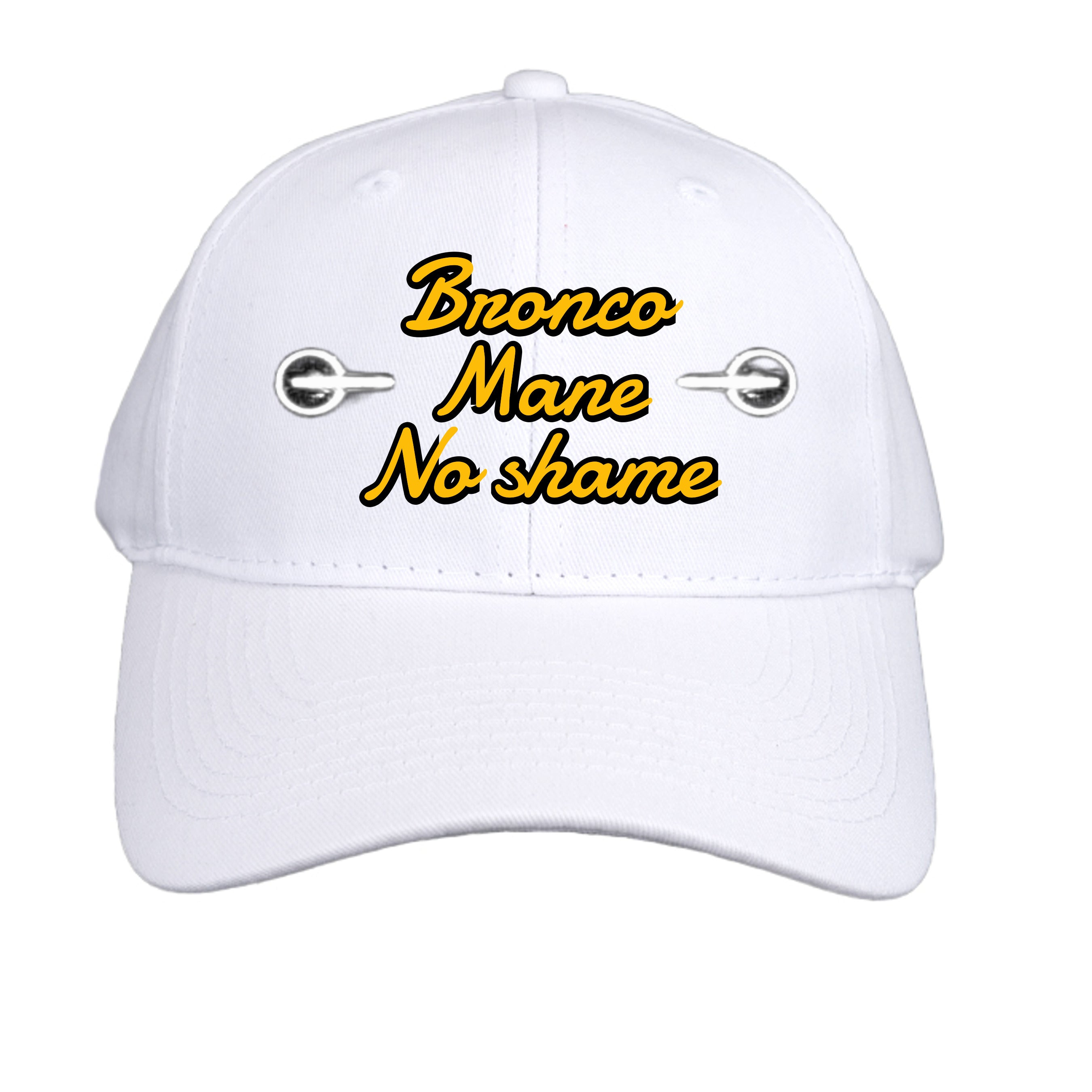 Bronco Mane No Shame Low-Profile Baseball Cap – Ford Bronco Lifestyle Hat White ONE SIZE Hats