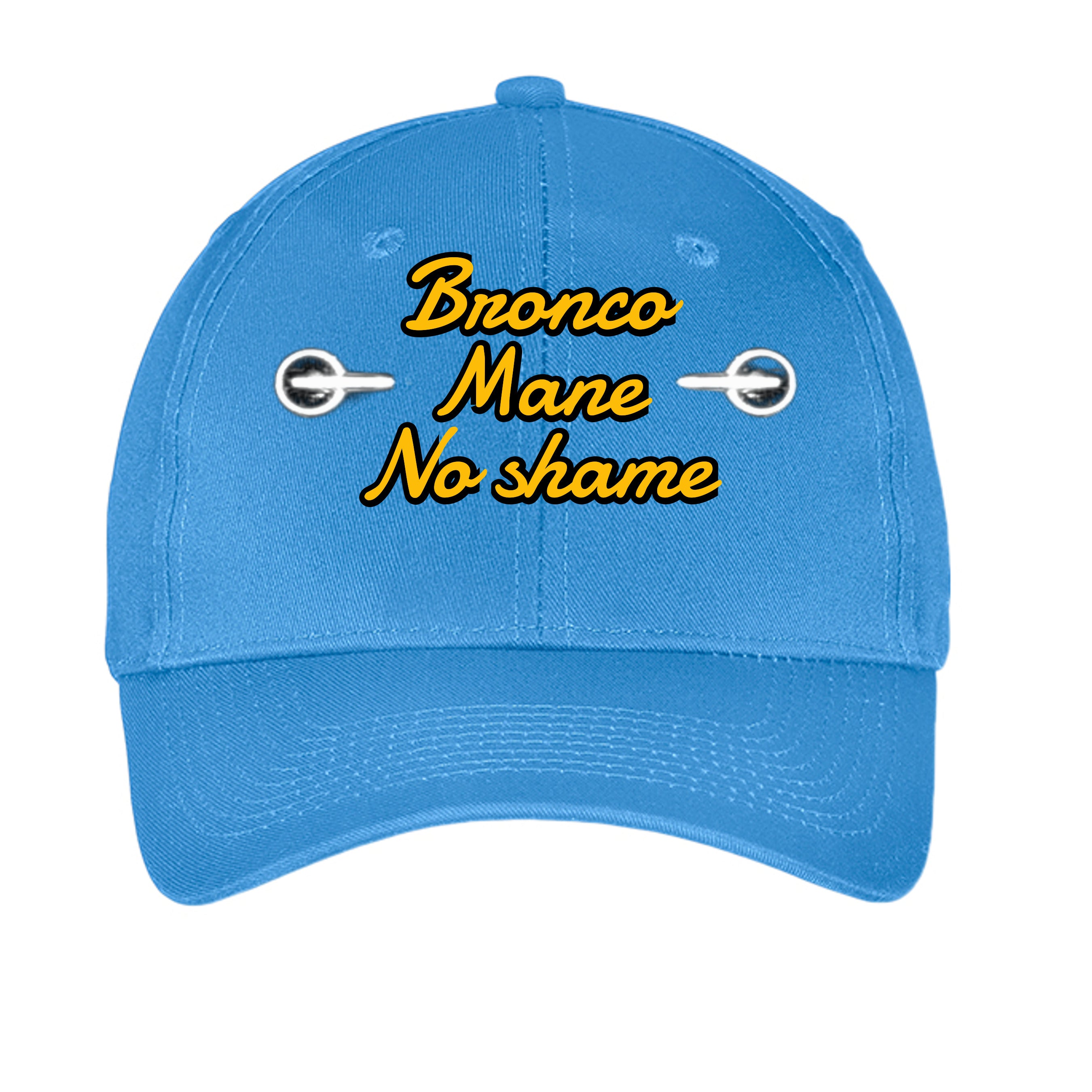 Bronco Mane No Shame Low-Profile Baseball Cap – Ford Bronco Lifestyle Hat Carolina Blue ONE SIZE Hats