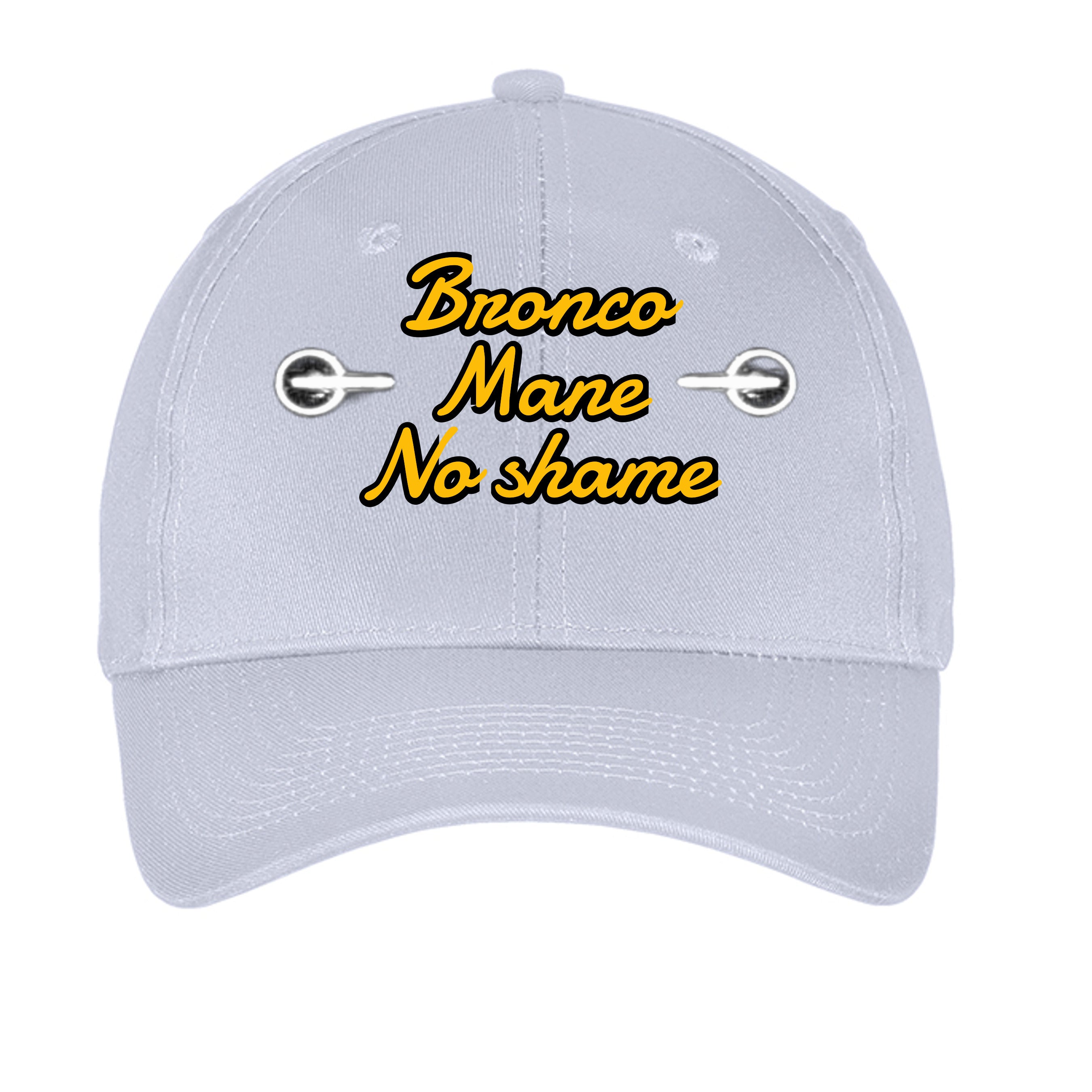 Bronco Mane No Shame Low-Profile Baseball Cap – Ford Bronco Lifestyle Hat Silver ONE SIZE Hats