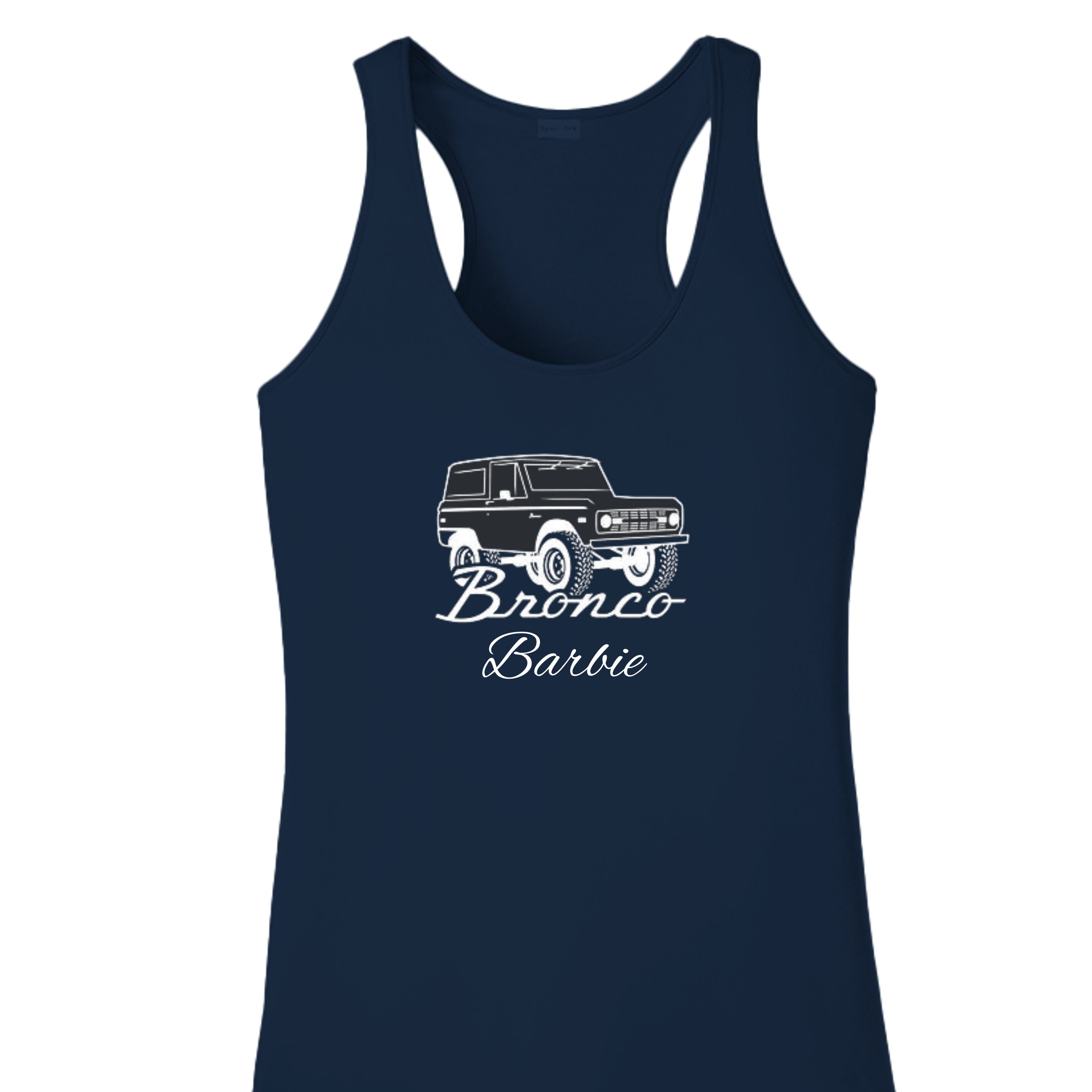 “Bronco Barbie” Tank – Vintage Bronco, Modern Attitude True Navy Tank top