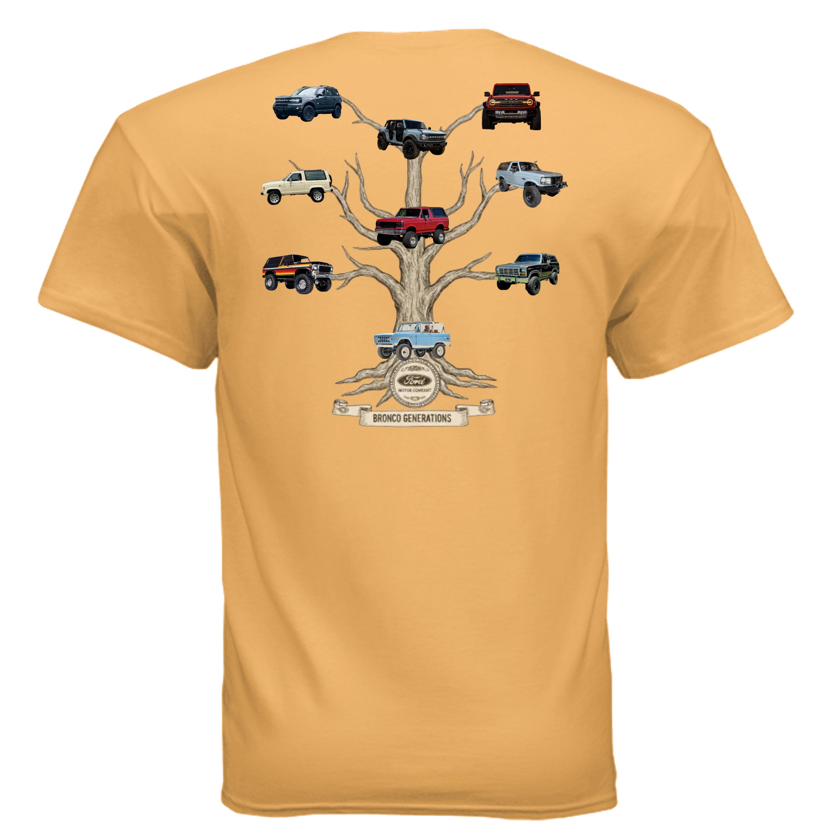 Bronco Family Tree Tee — Six Generations of Grit, Gas & Glory (V1) T-Shirt