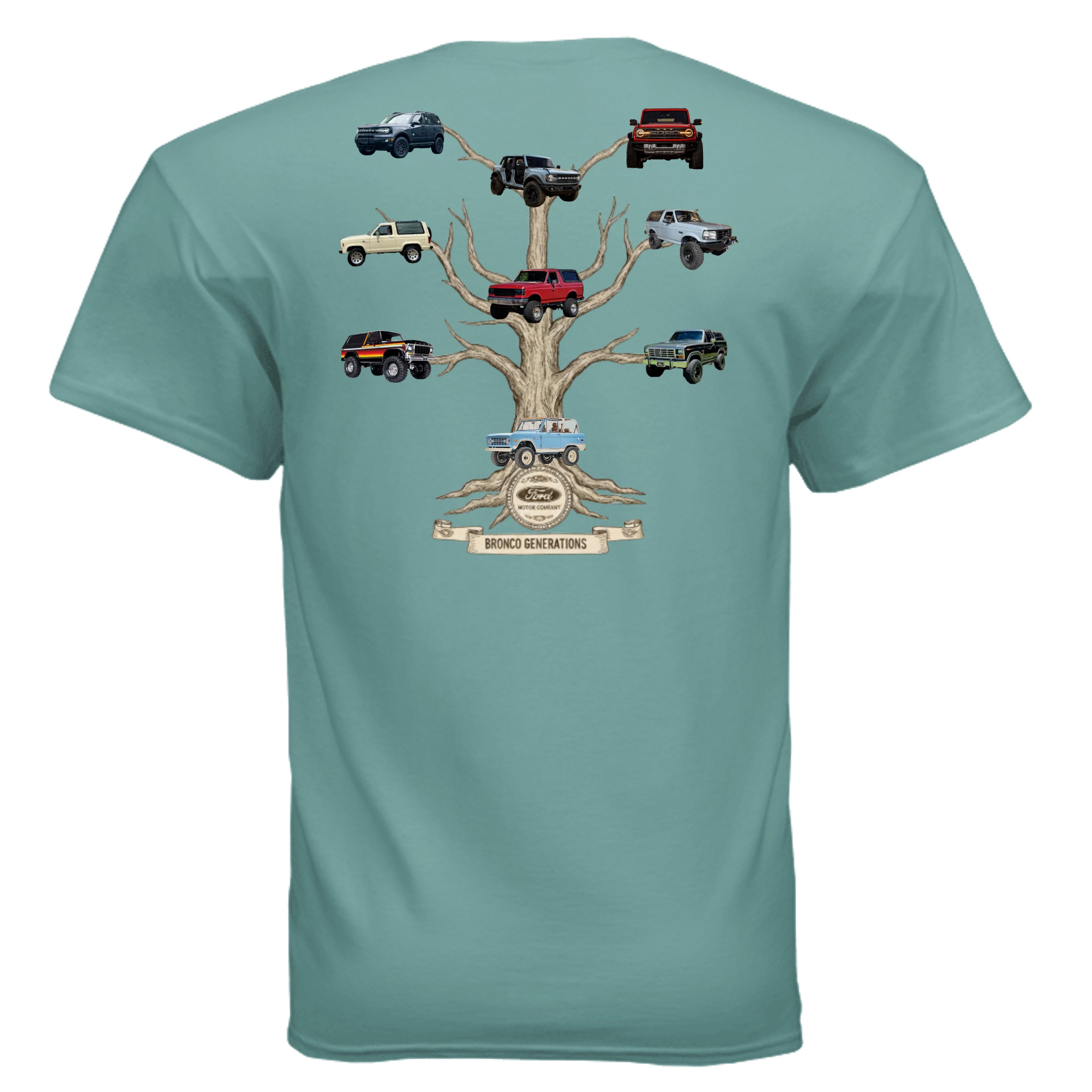 Bronco Family Tree Tee — Six Generations of Grit, Gas & Glory (V1) T-Shirt