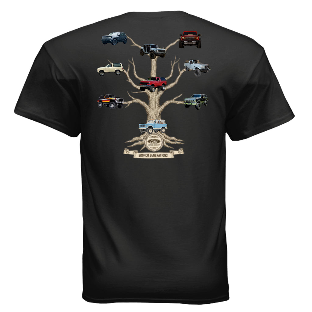 Bronco Family Tree Tee — Six Generations of Grit, Gas & Glory (V1) T-Shirt