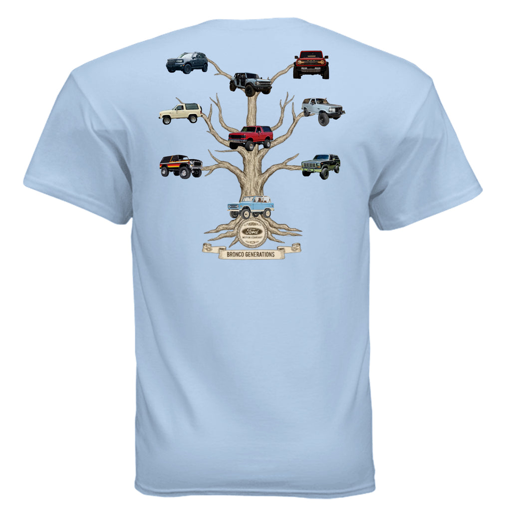 Bronco Family Tree Tee — Six Generations of Grit, Gas & Glory (V1) T-Shirt